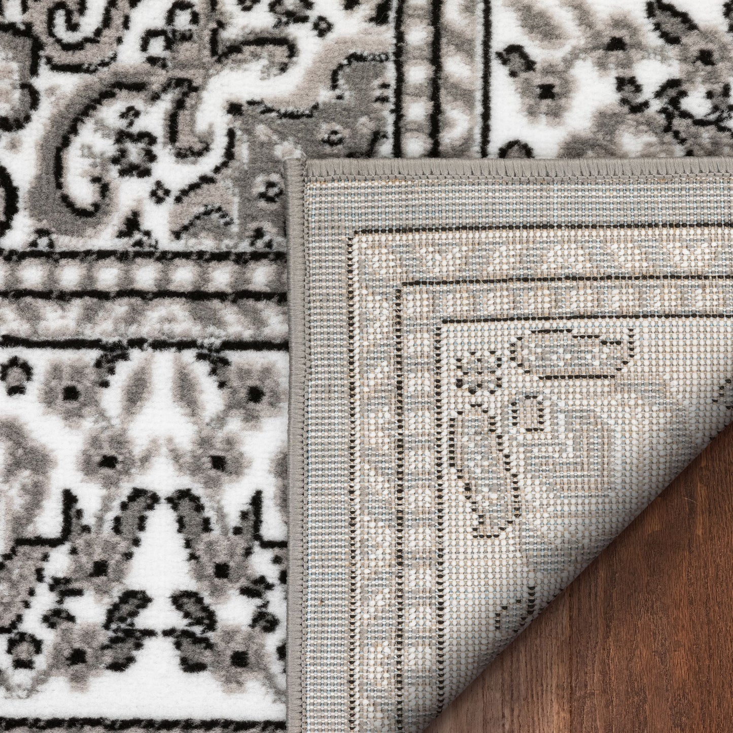 Malika Traditional Medallion Persian Floral Grey Rug PA-117