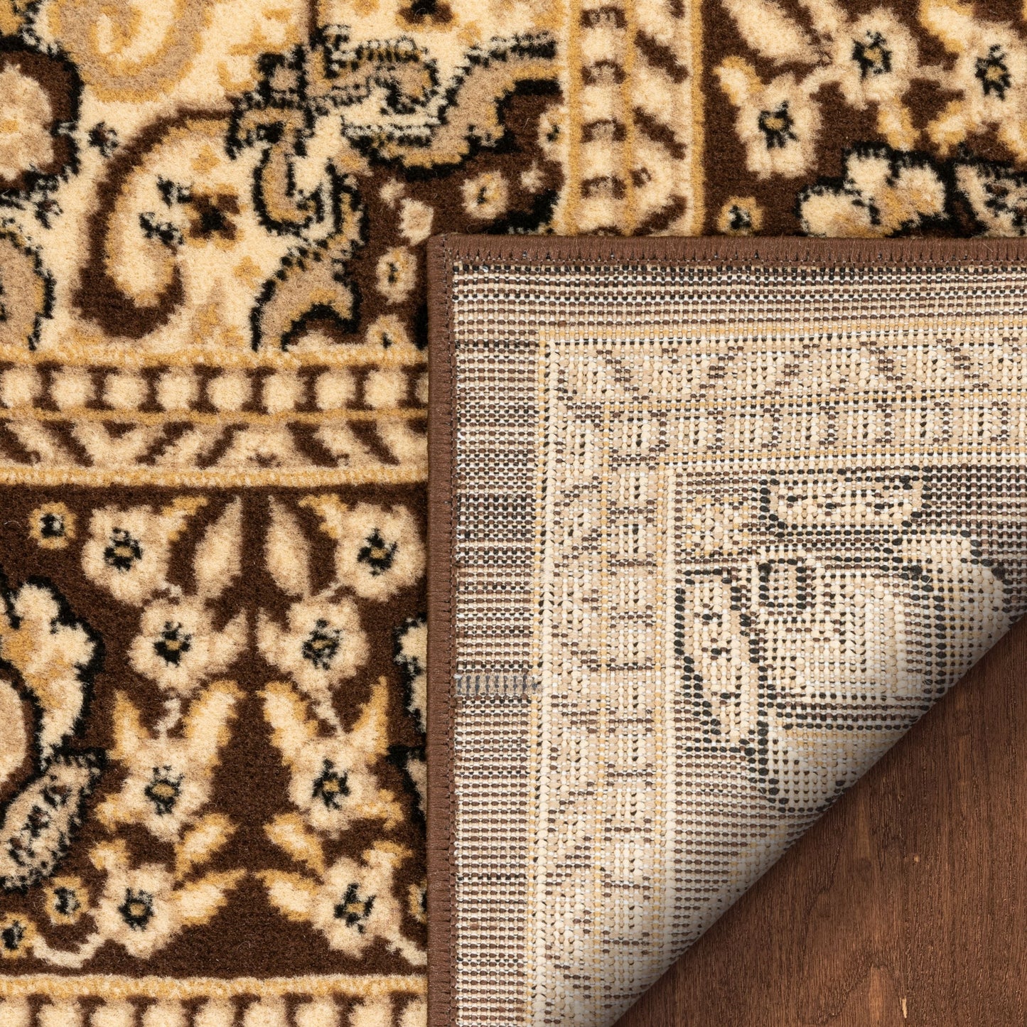 Malika Traditional Medallion Persian Floral Brown Rug PA-118