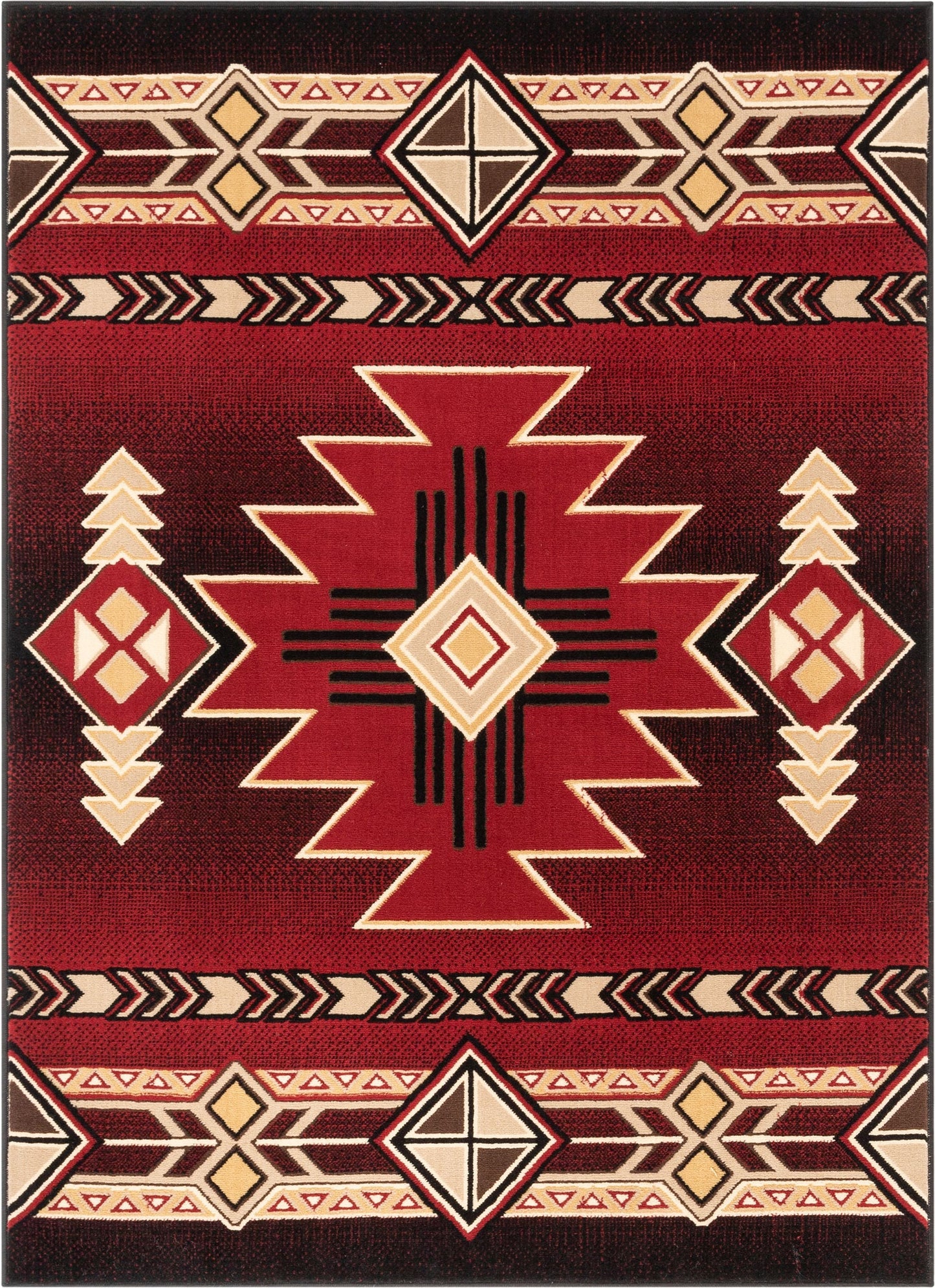 Dakota Tribal Aztec Southwestern Red Rug PA-120