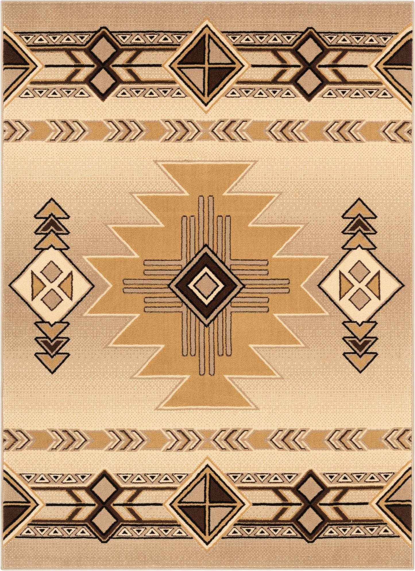 Dakota Tribal Aztec Southwestern Ivory Rug PA-122