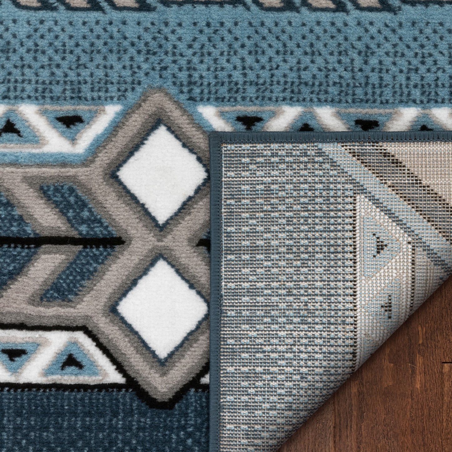 Dakota Tribal Aztec Southwestern Blue Rug PA-124