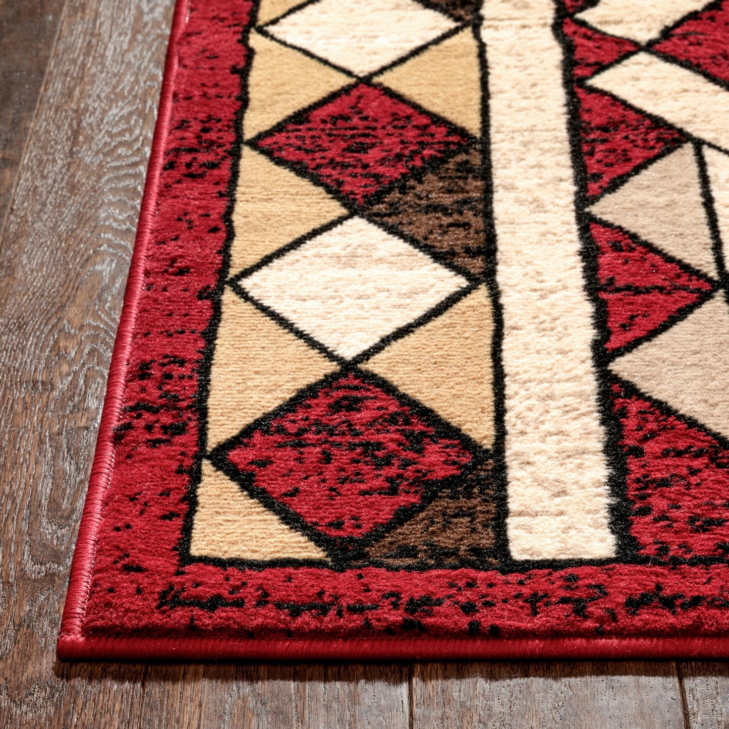 Enola Tribal Geometric Trellis Red Rug PA-140