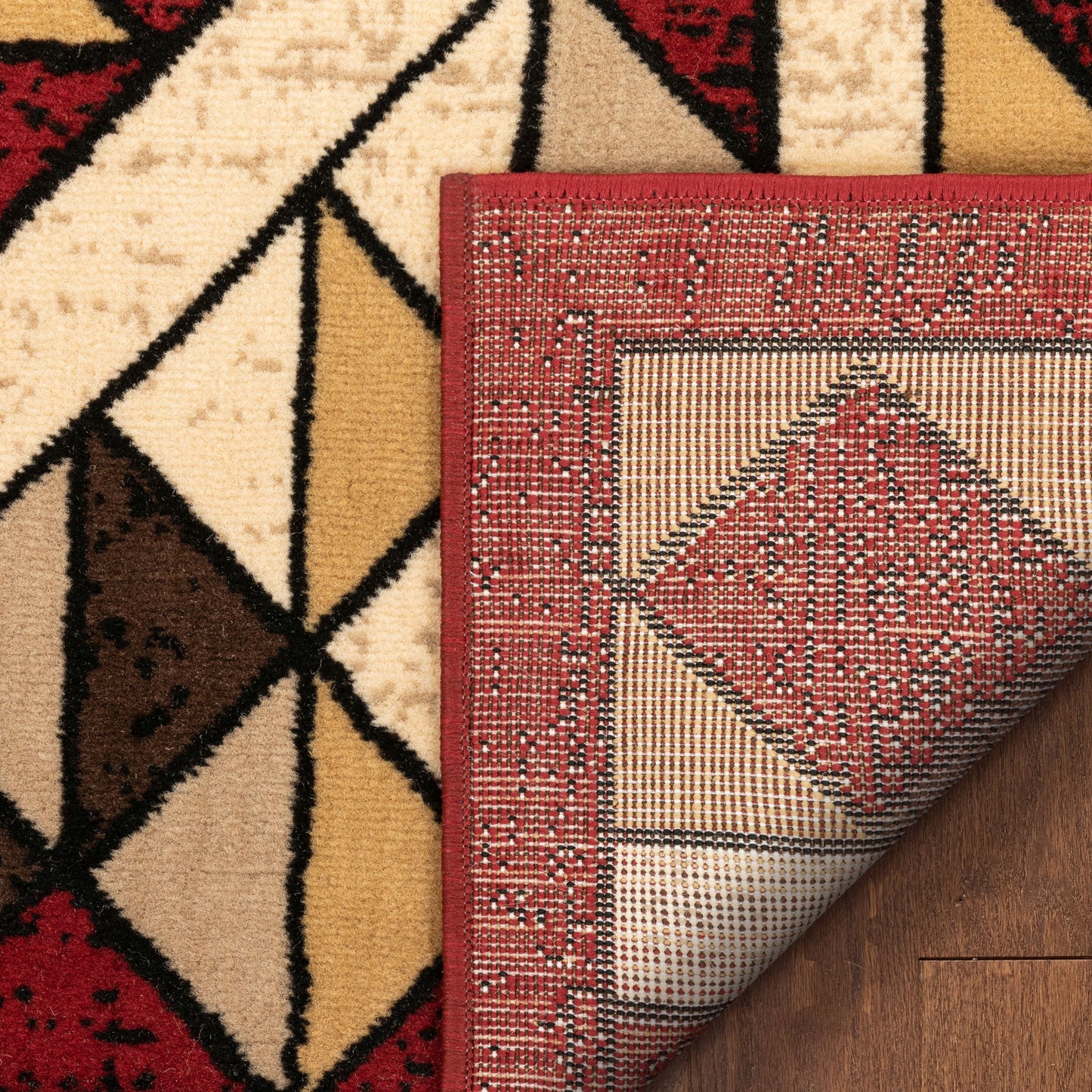 Enola Tribal Geometric Trellis Red Rug PA-140
