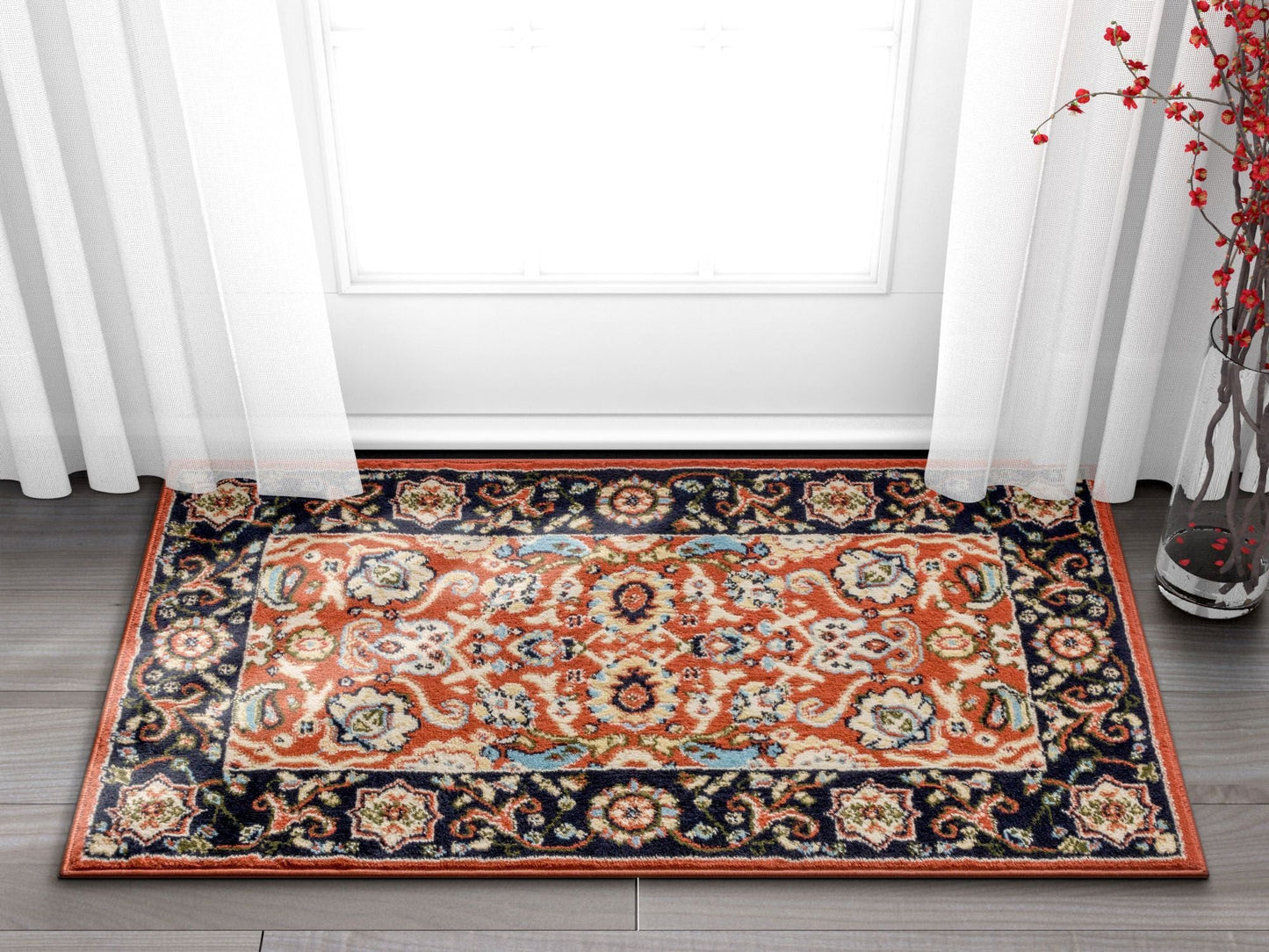 Tabriz Traditional Terracotta Rug-PA-19