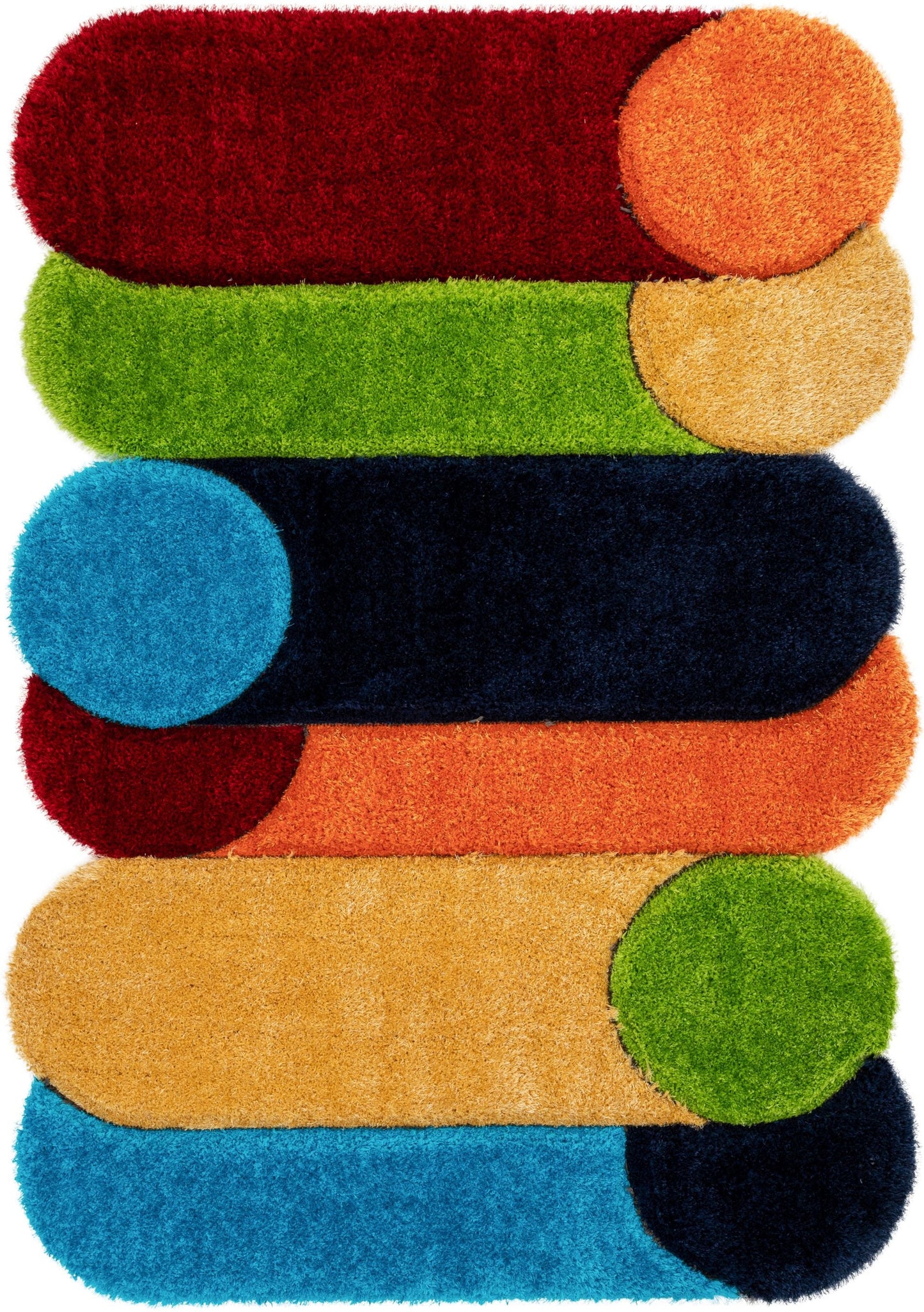 Zuma Modern Geometric Shag Multi 3D Textured Thick & Soft Shag Rug PAB-41