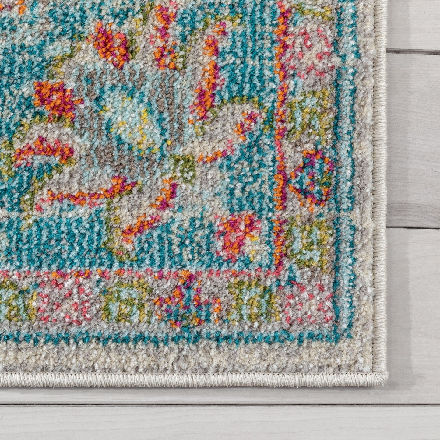 Payson Bohemian Oriental Perisan Grey Teal Rug PAL-27