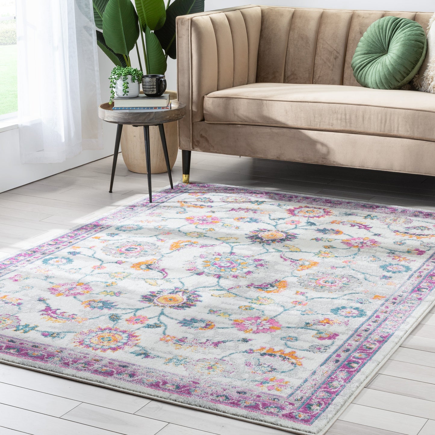Arlette Bohemian Oriental Perisan Fuchsia Rug PAL-39