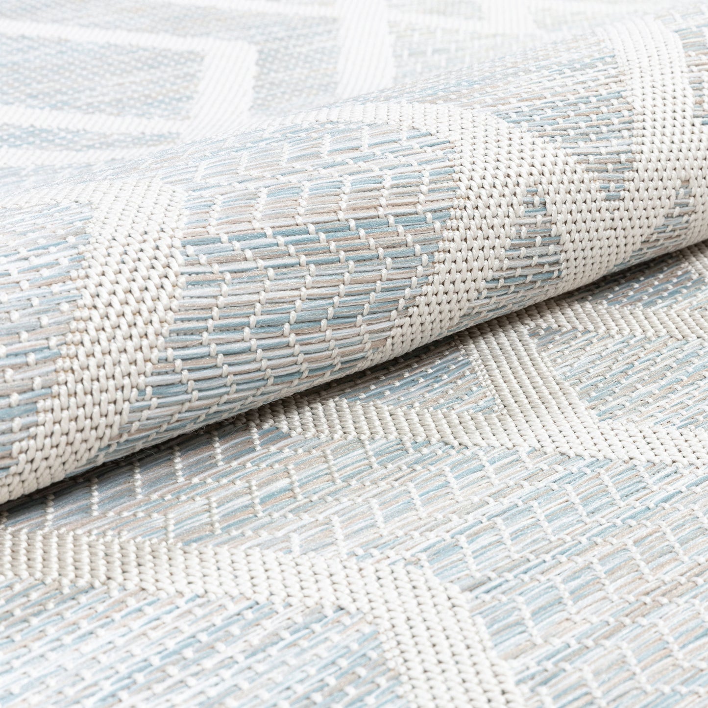 Arto Modern Geometric Blue Flatweave Rug POR-06