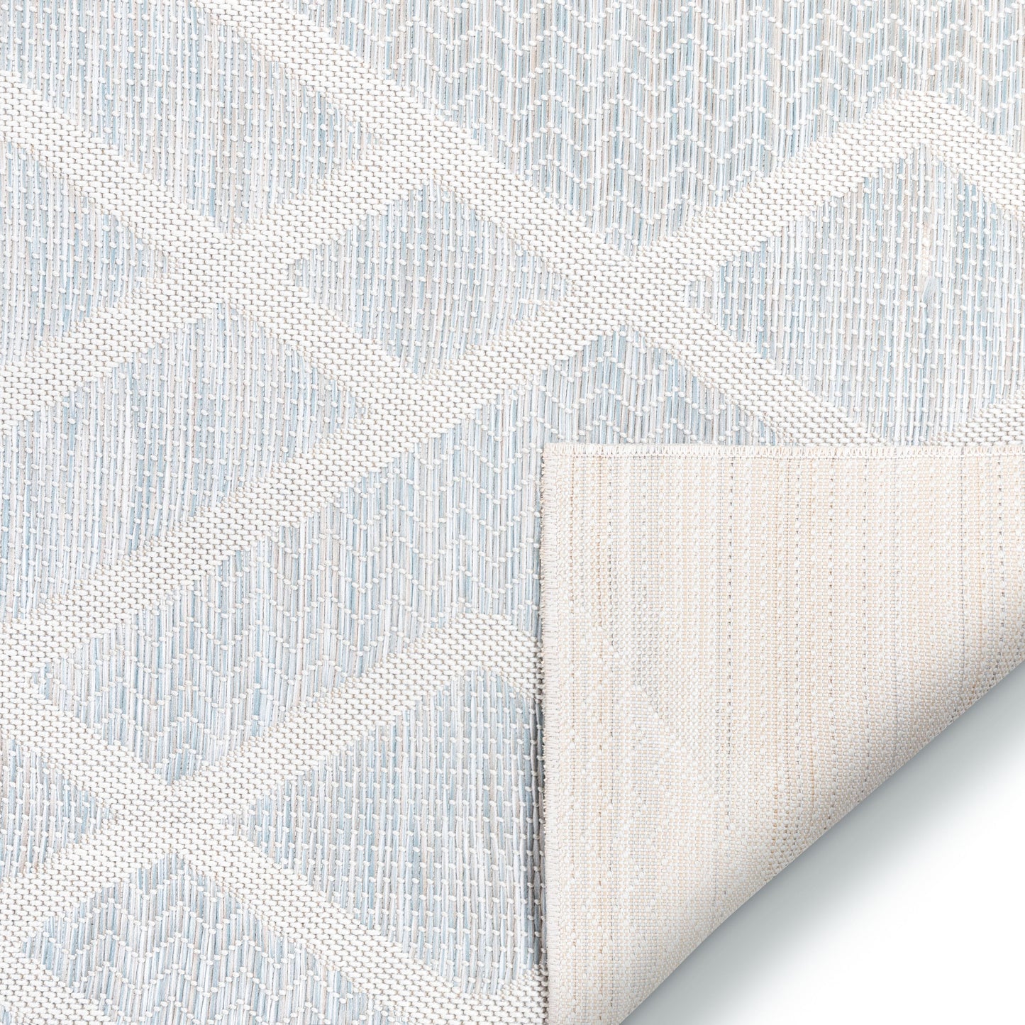 Arto Modern Geometric Blue Flatweave Rug POR-06