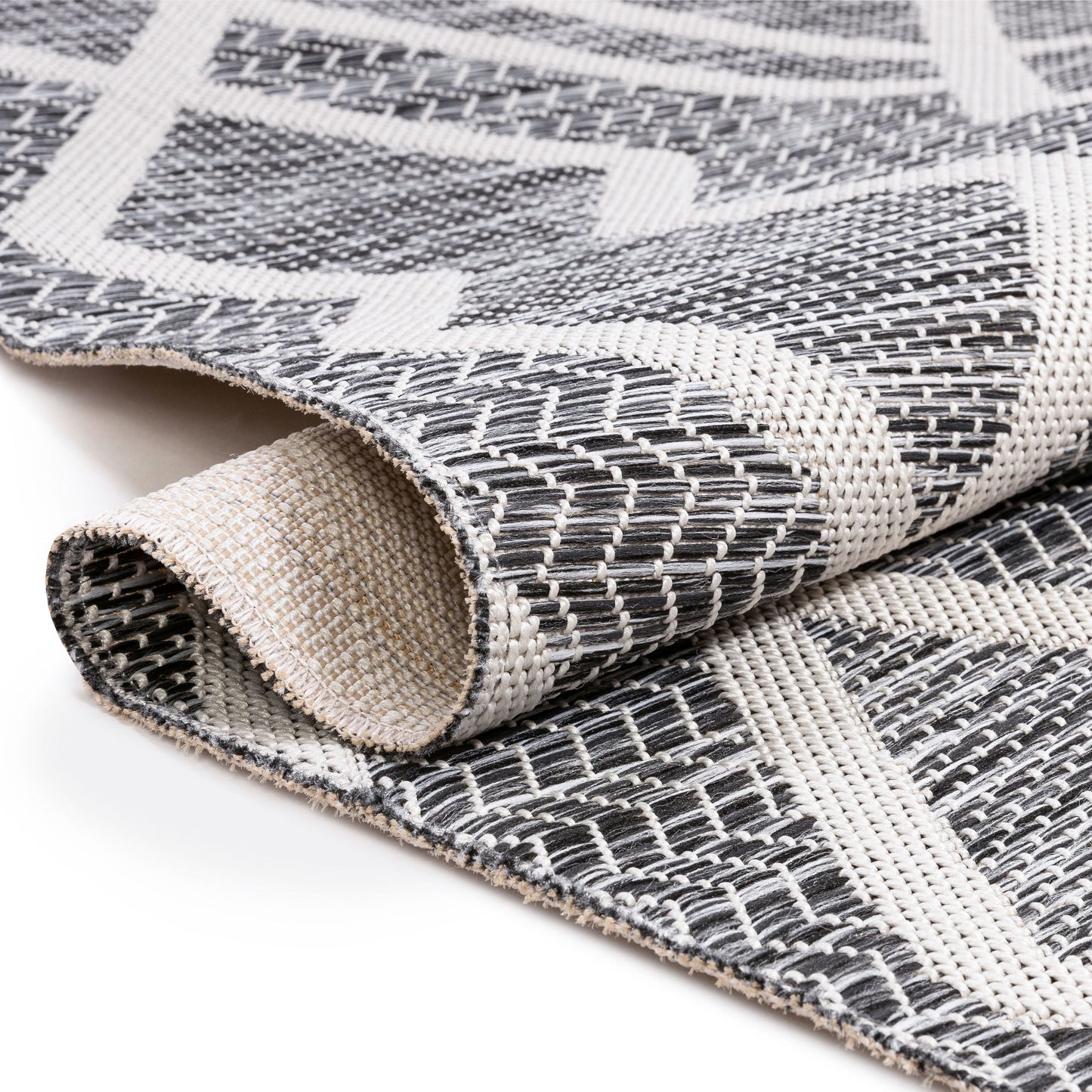 Arto Modern Geometric Grey Flatweave Rug POR-08