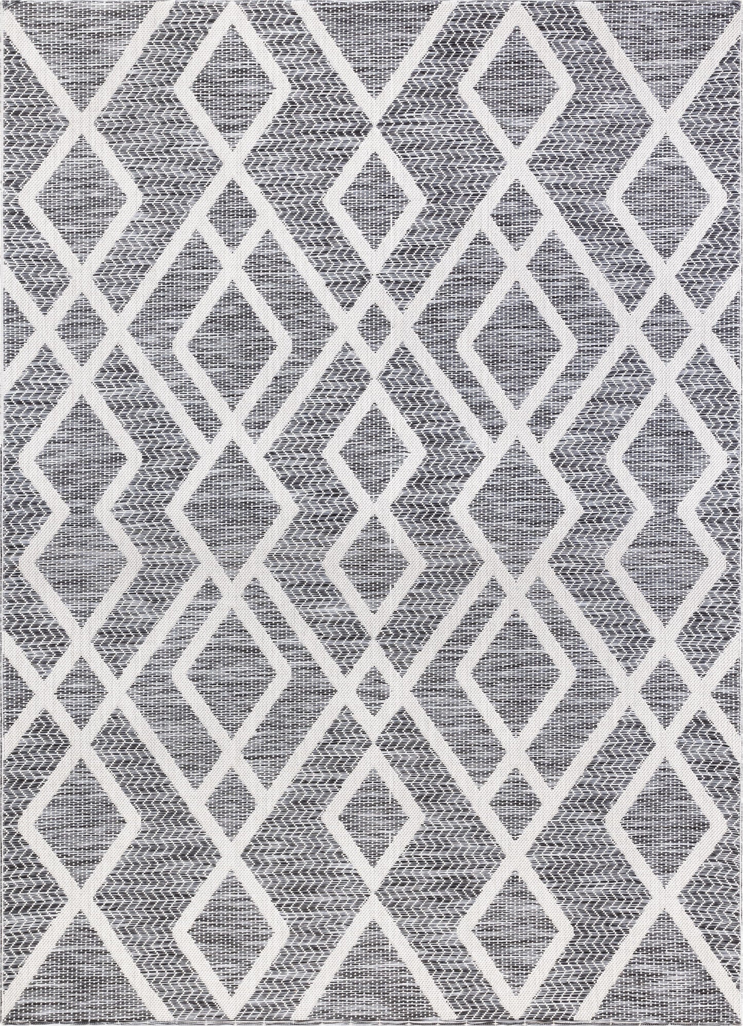 Arto Modern Geometric Grey Flatweave Rug POR-08