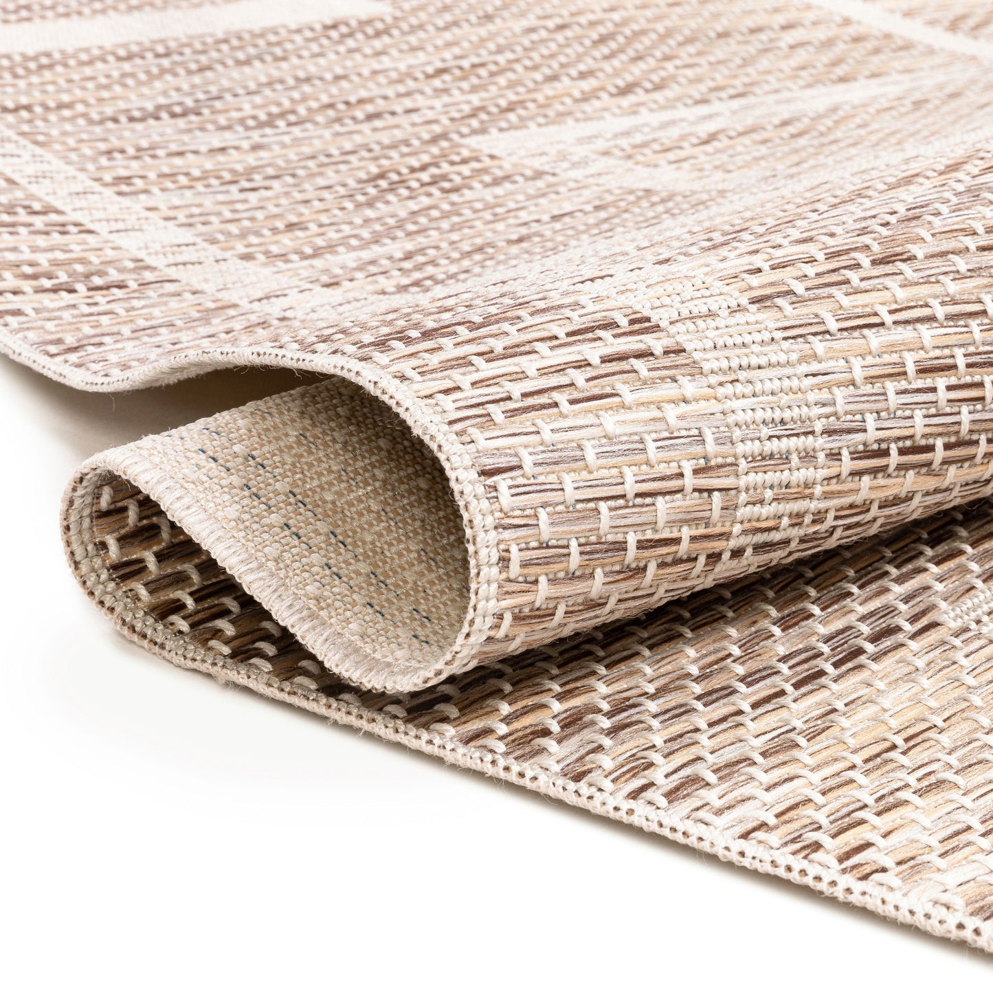 Ferro Modern Geometric Beige Flatweave Rug POR-62