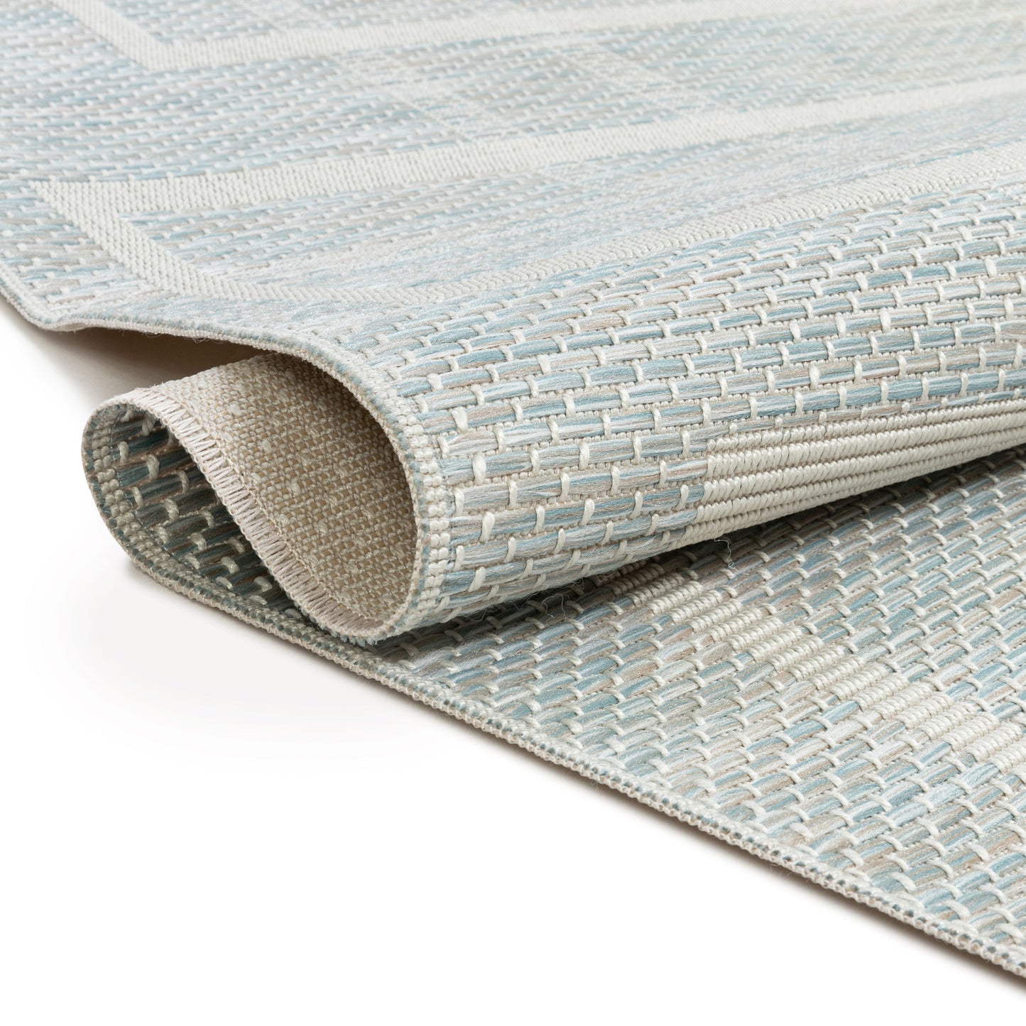 Ferro Modern Geometric Blue Flatweave Rug POR-66