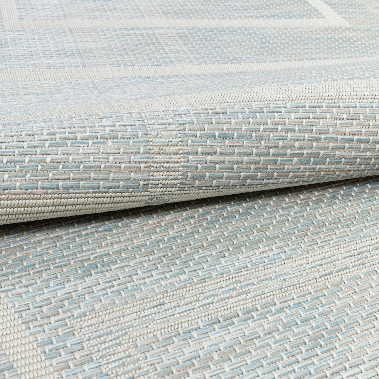 Ferro Modern Geometric Blue Flatweave Rug POR-66