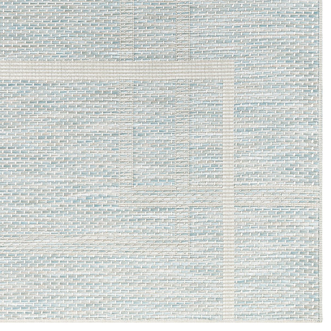 Ferro Modern Geometric Blue Flatweave Rug POR-66