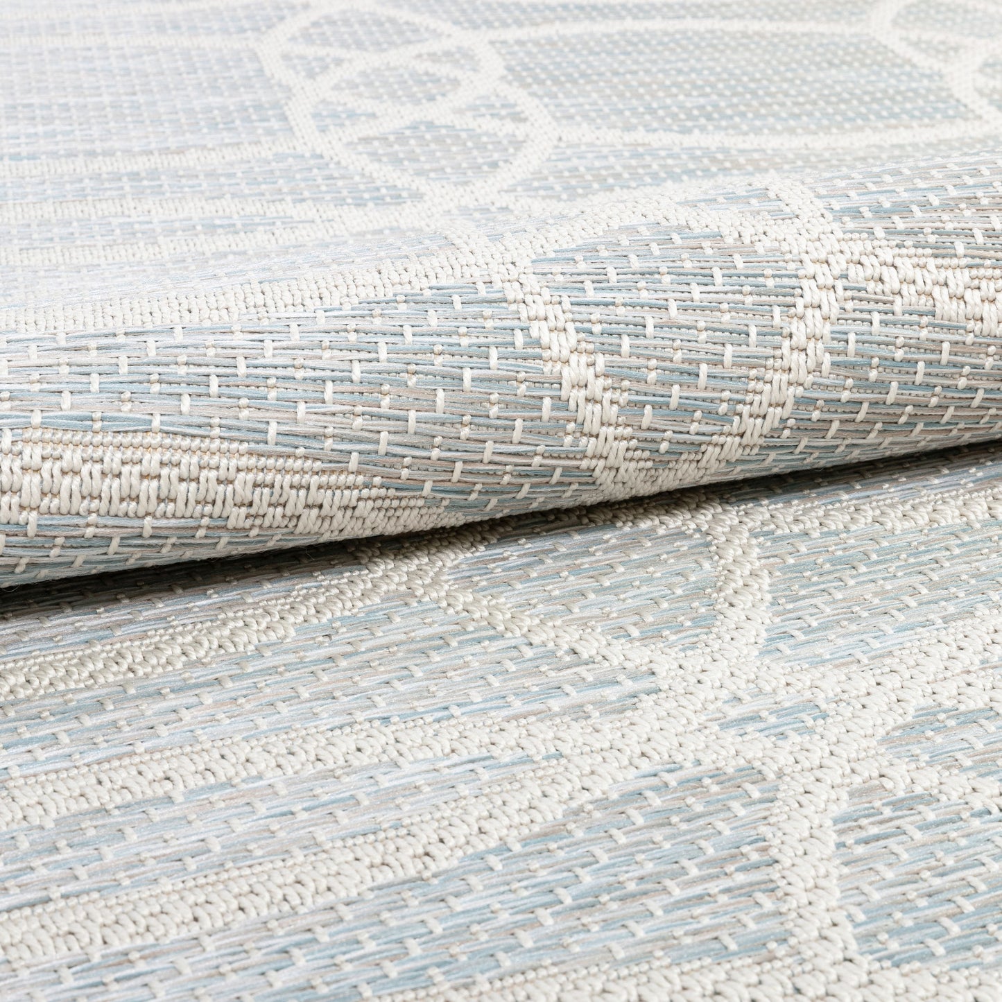 Tocha Modern Geometric Blue Flatweave Rug POR-86