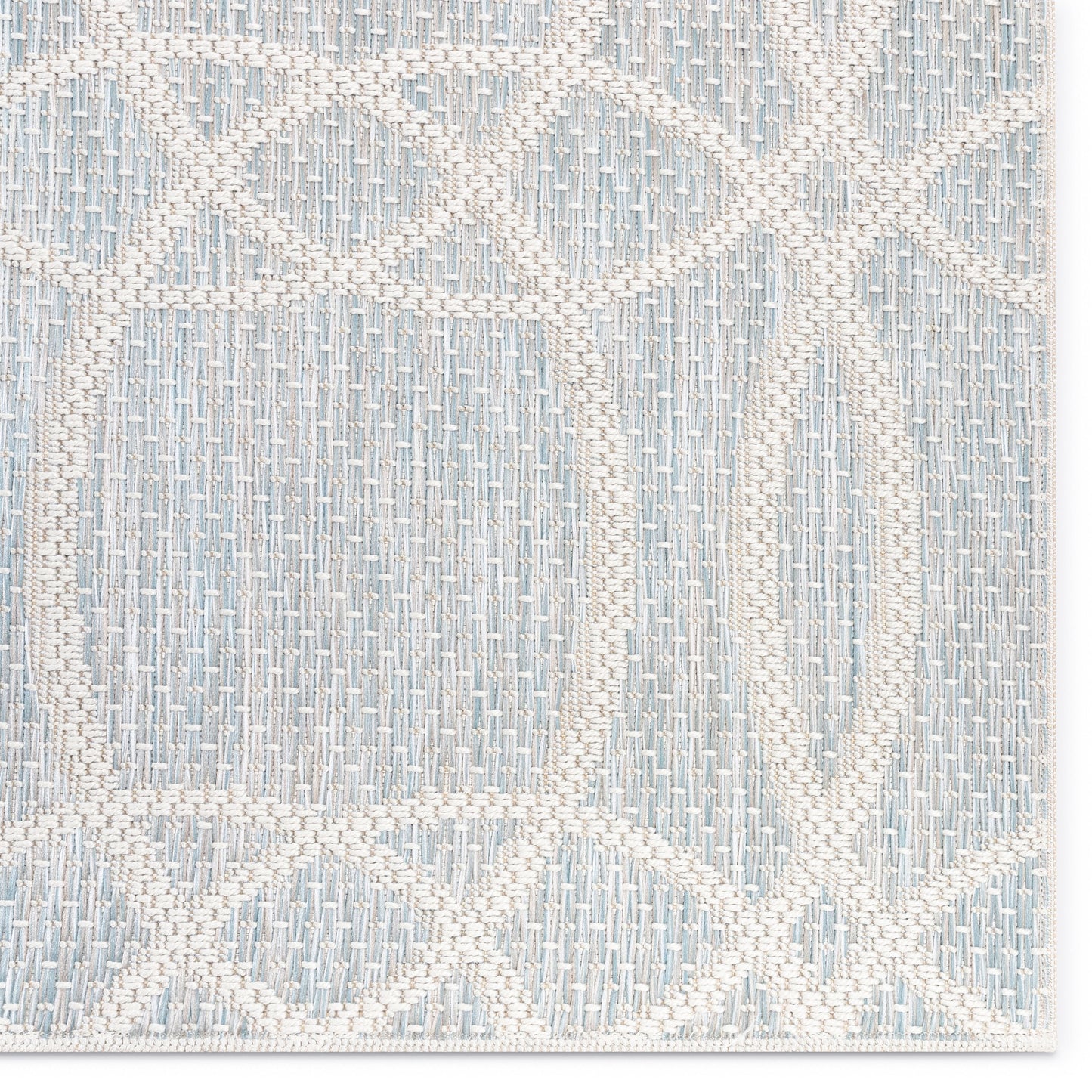 Tocha Modern Geometric Blue Flatweave Rug POR-86