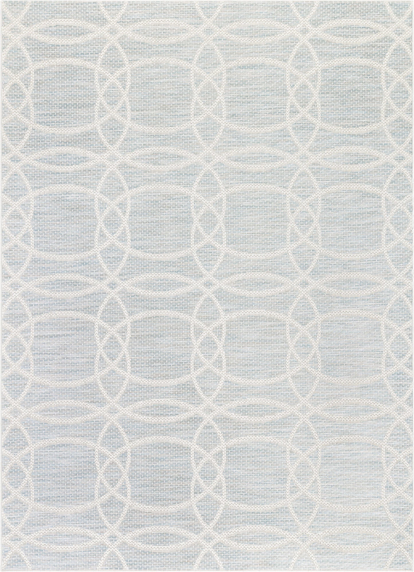 Tocha Modern Geometric Blue Flatweave Rug POR-86