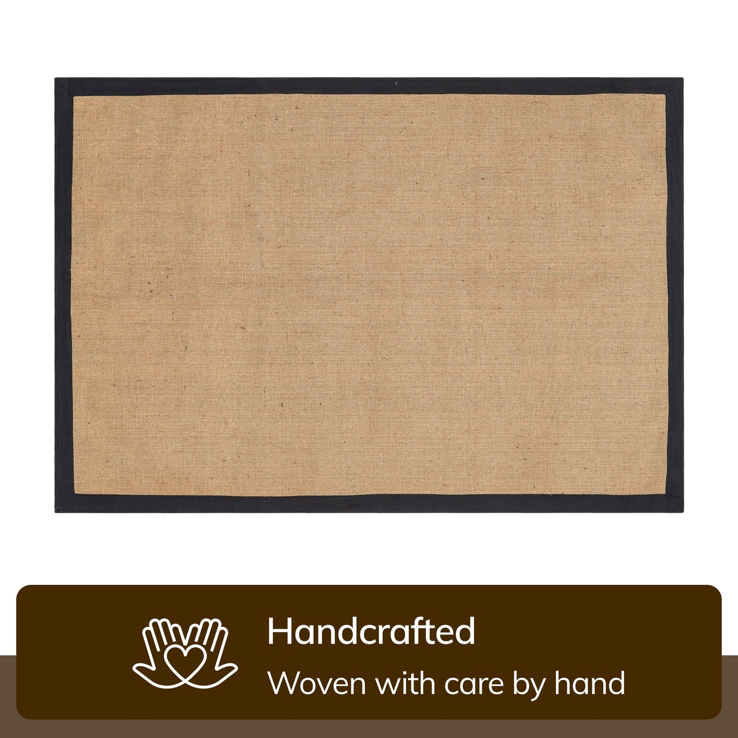 Sorel Farmhouse Non-Slip Jute Natural Black Border Rug QUI-12