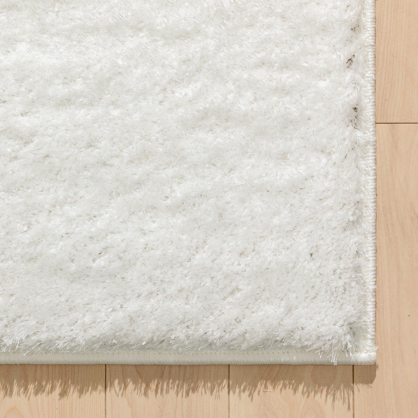 Chroma Glam Solid Ultra Soft Ivory Multi-Textured Shimmer Pile Shag Rug RA-12