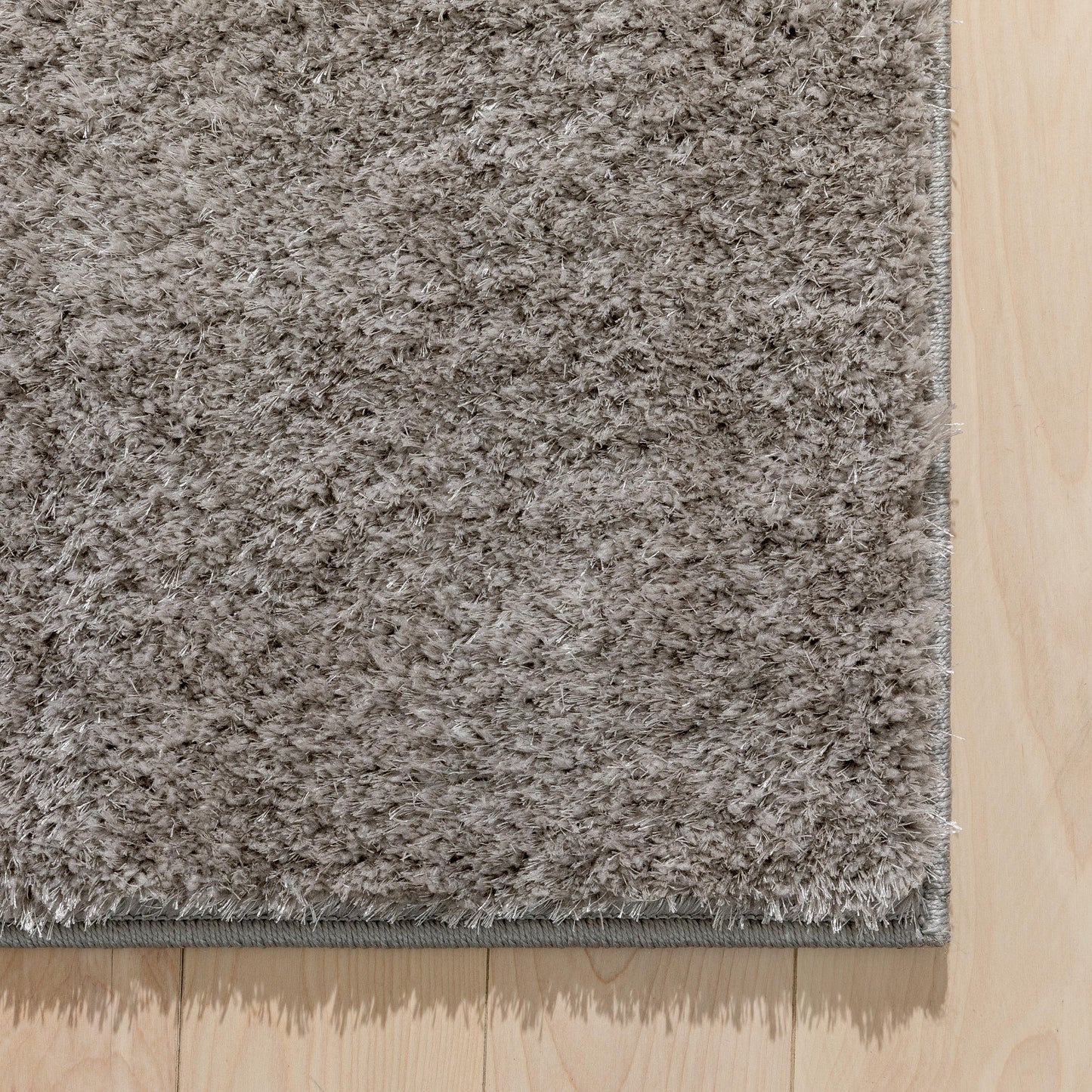 Chroma Glam Solid Ultra Soft Light Grey Multi-Textured Shimmer Pile Shag Rug RA-17