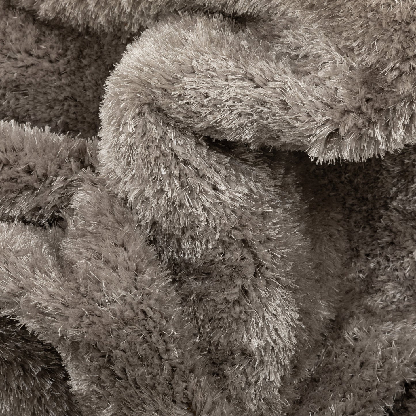 Chroma Glam Solid Ultra Soft Light Grey Multi-Textured Shimmer Pile Shag Rug RA-17