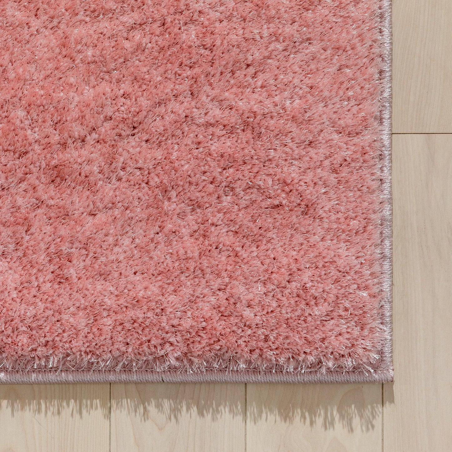 Chroma Glam Solid Ultra Soft Light Pink Multi-Textured Shimmer Pile Shag Rug RA-19