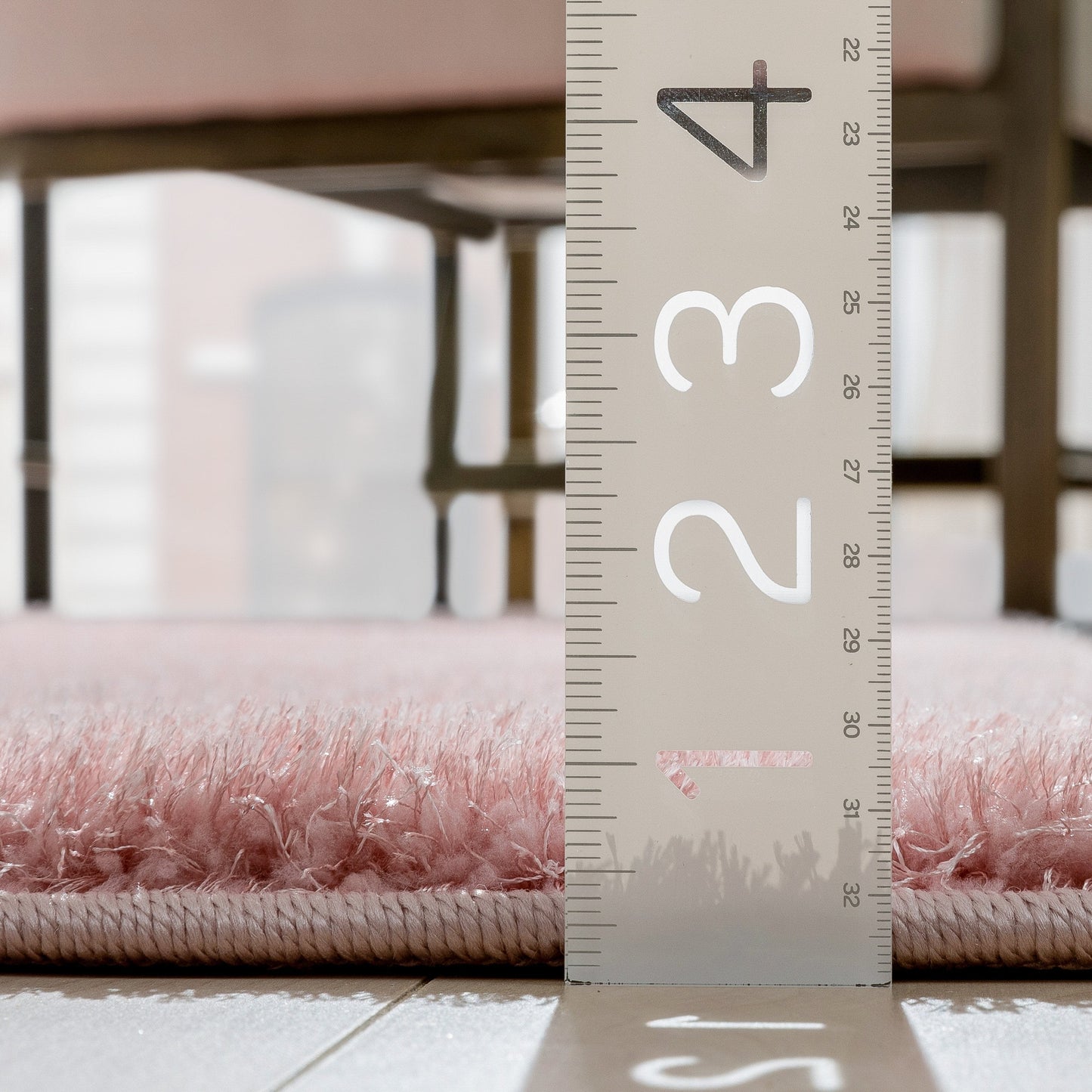 Chroma Glam Solid Ultra Soft Light Pink Multi-Textured Shimmer Pile Shag Rug RA-19