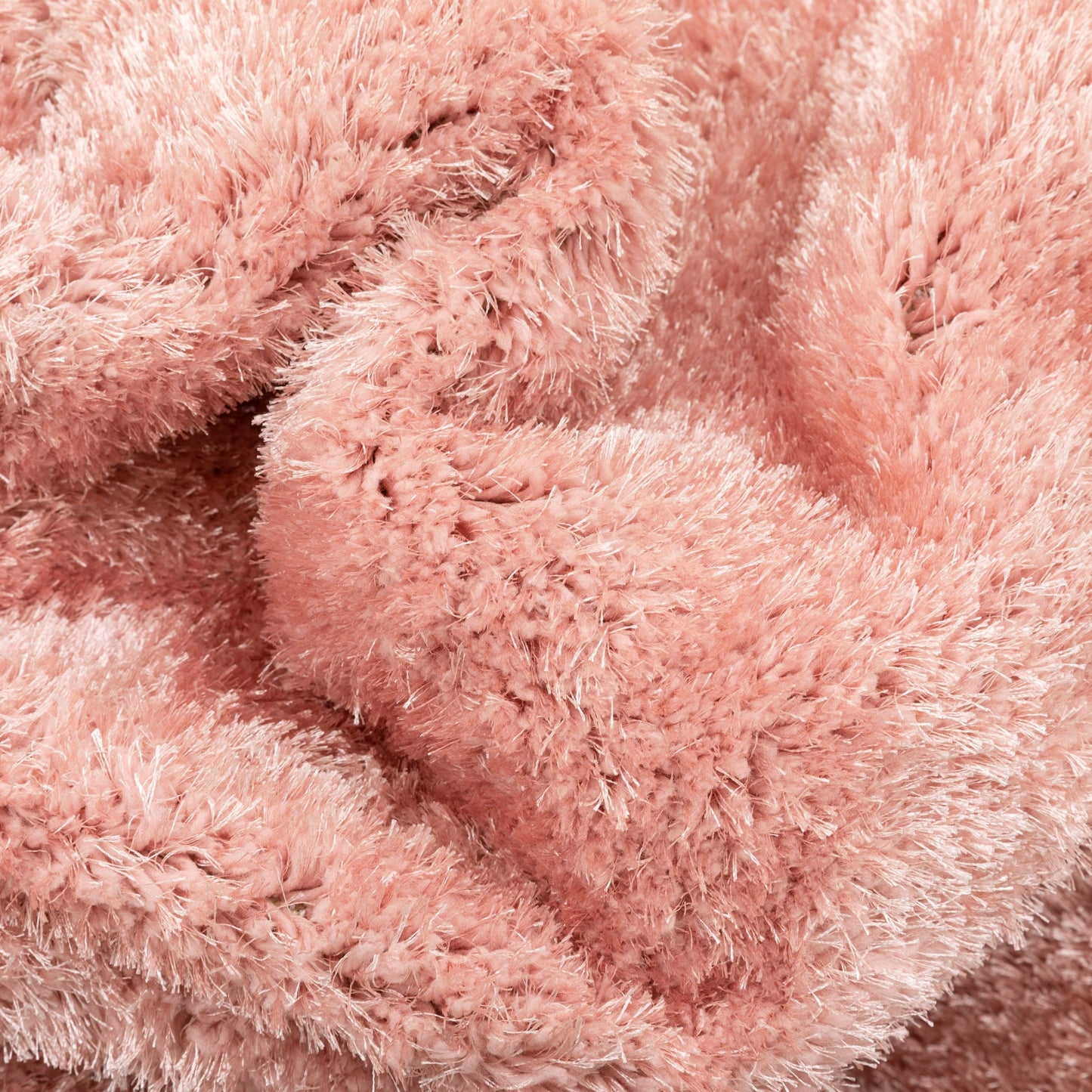 Chroma Glam Solid Ultra Soft Light Pink Multi-Textured Shimmer Pile Shag Rug RA-19