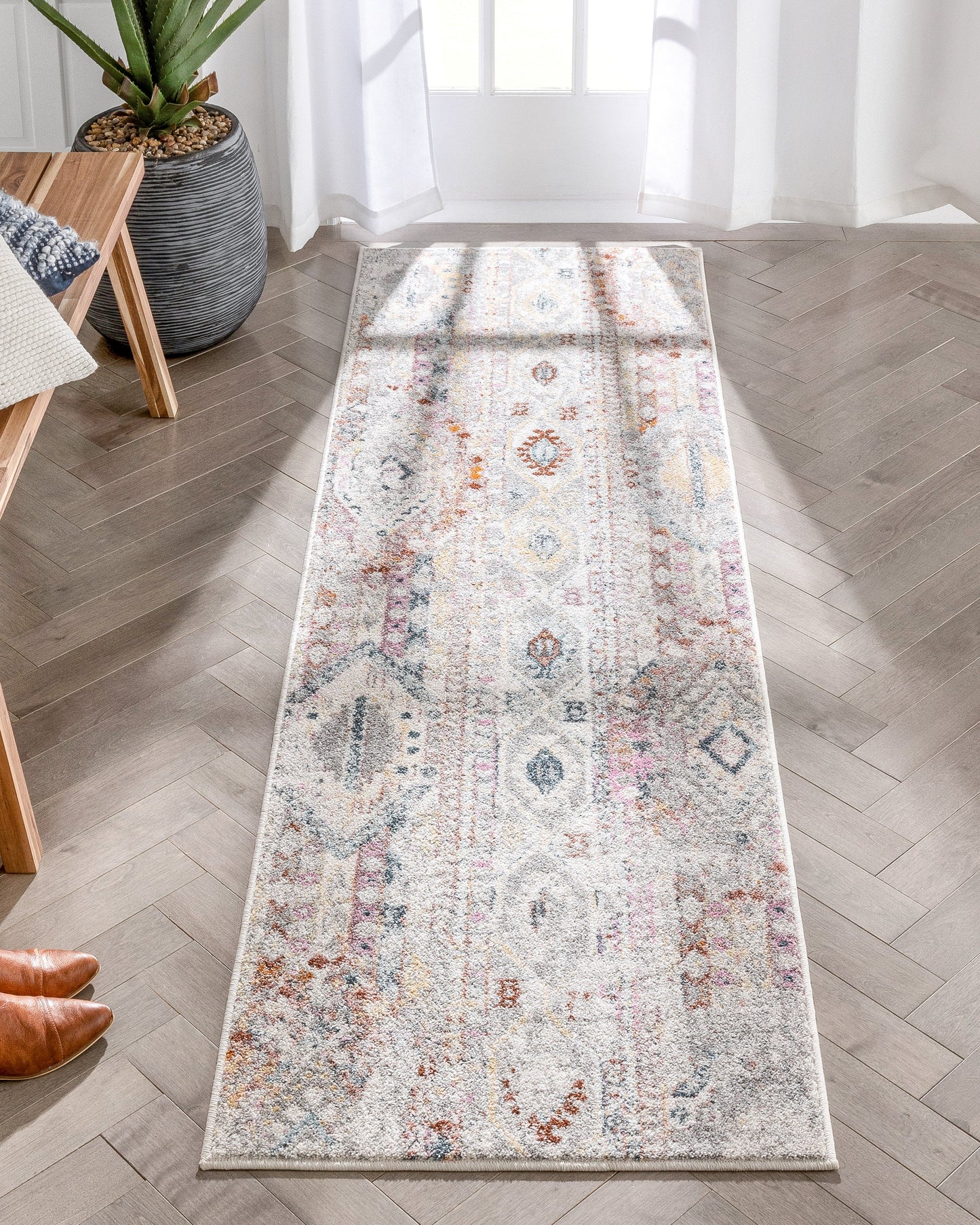 Otero Vintage Boho Aztec Tribal Ivory Rug RO-02