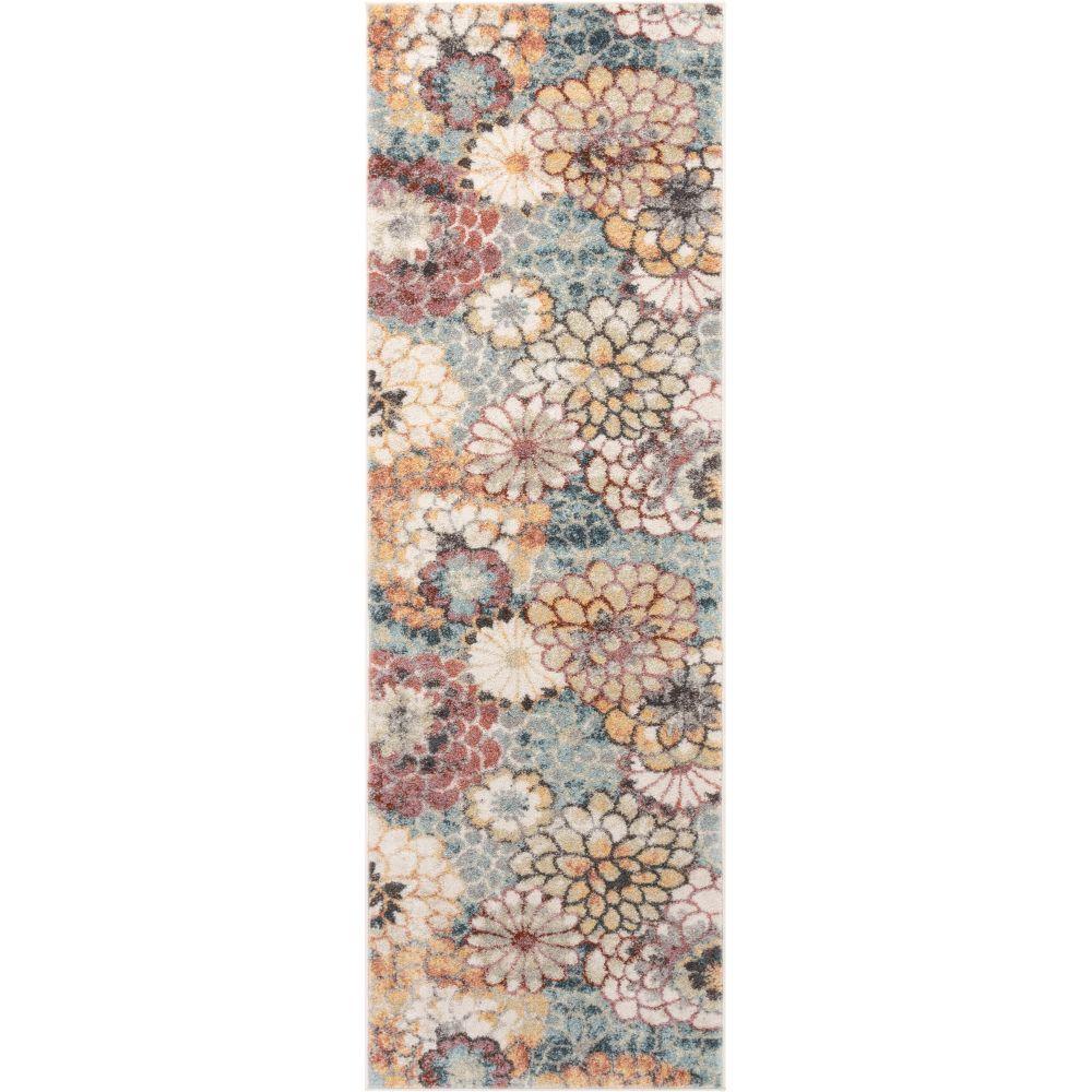 Lissa Bohemian Eclectic Floral Blue Rug RO-184