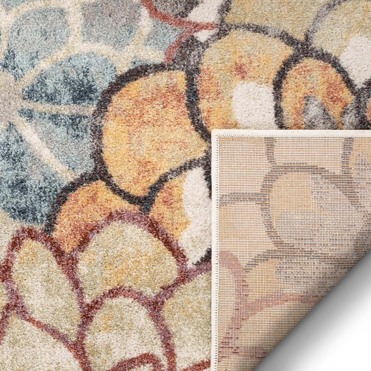 Lissa Bohemian Eclectic Floral Blue Rug RO-184