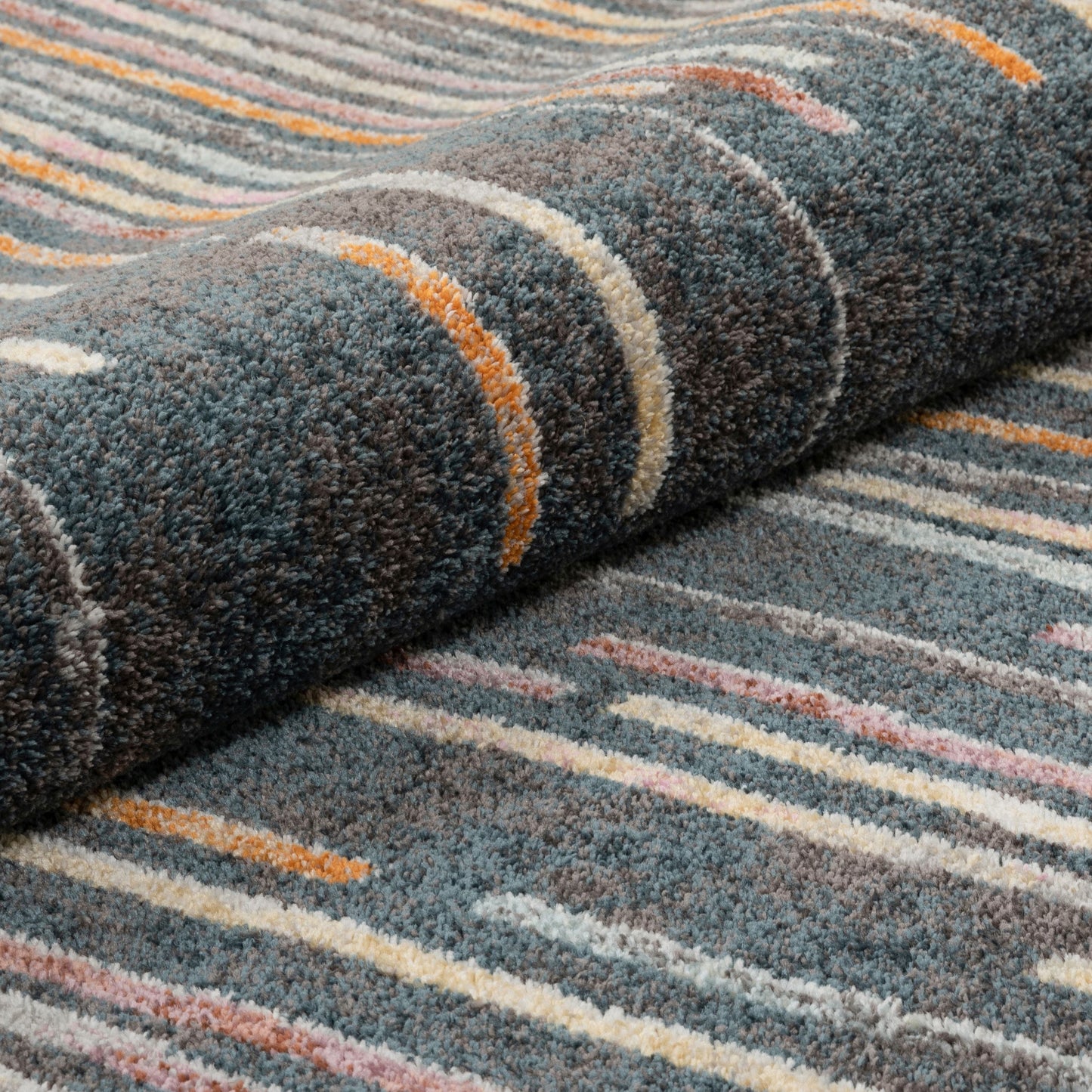 Estes Contemporary Abstract Geometric Dark Blue Rug RO-204