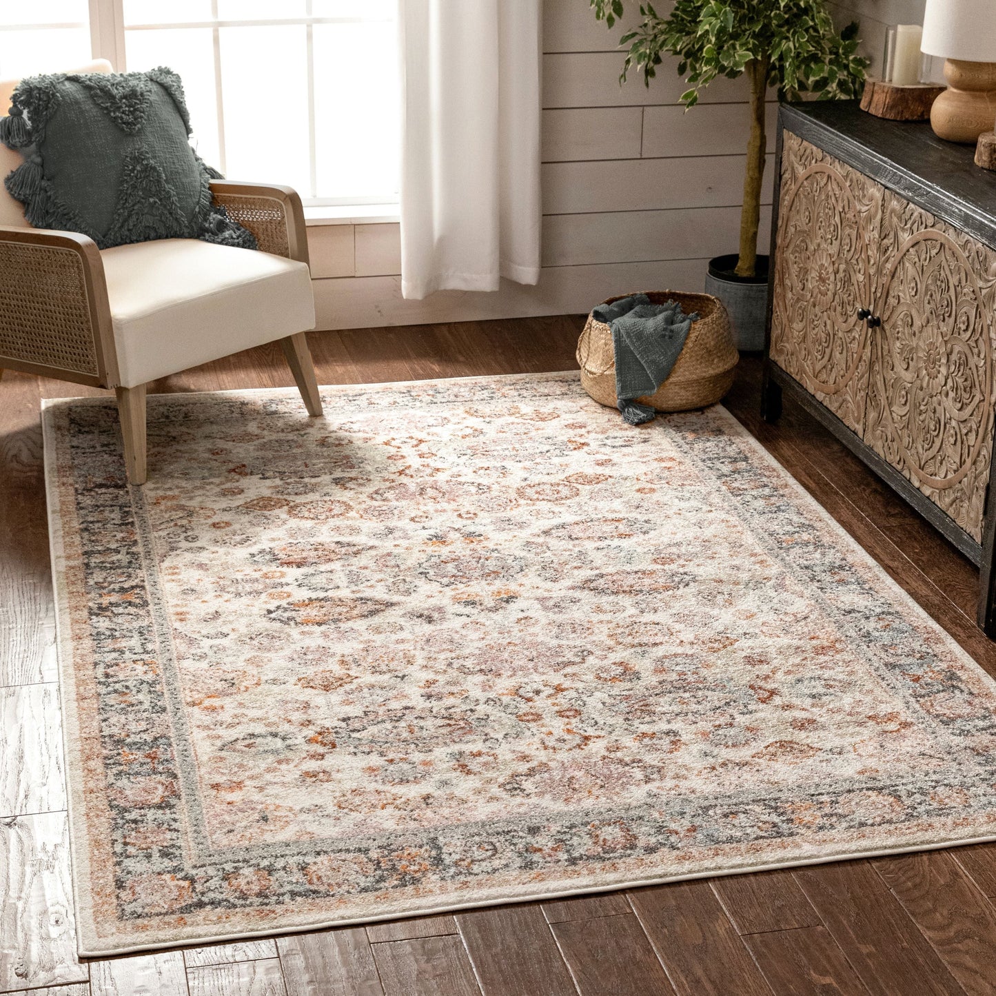 Parker Vintage Bohemian Oriental Ivory Rug RO-242