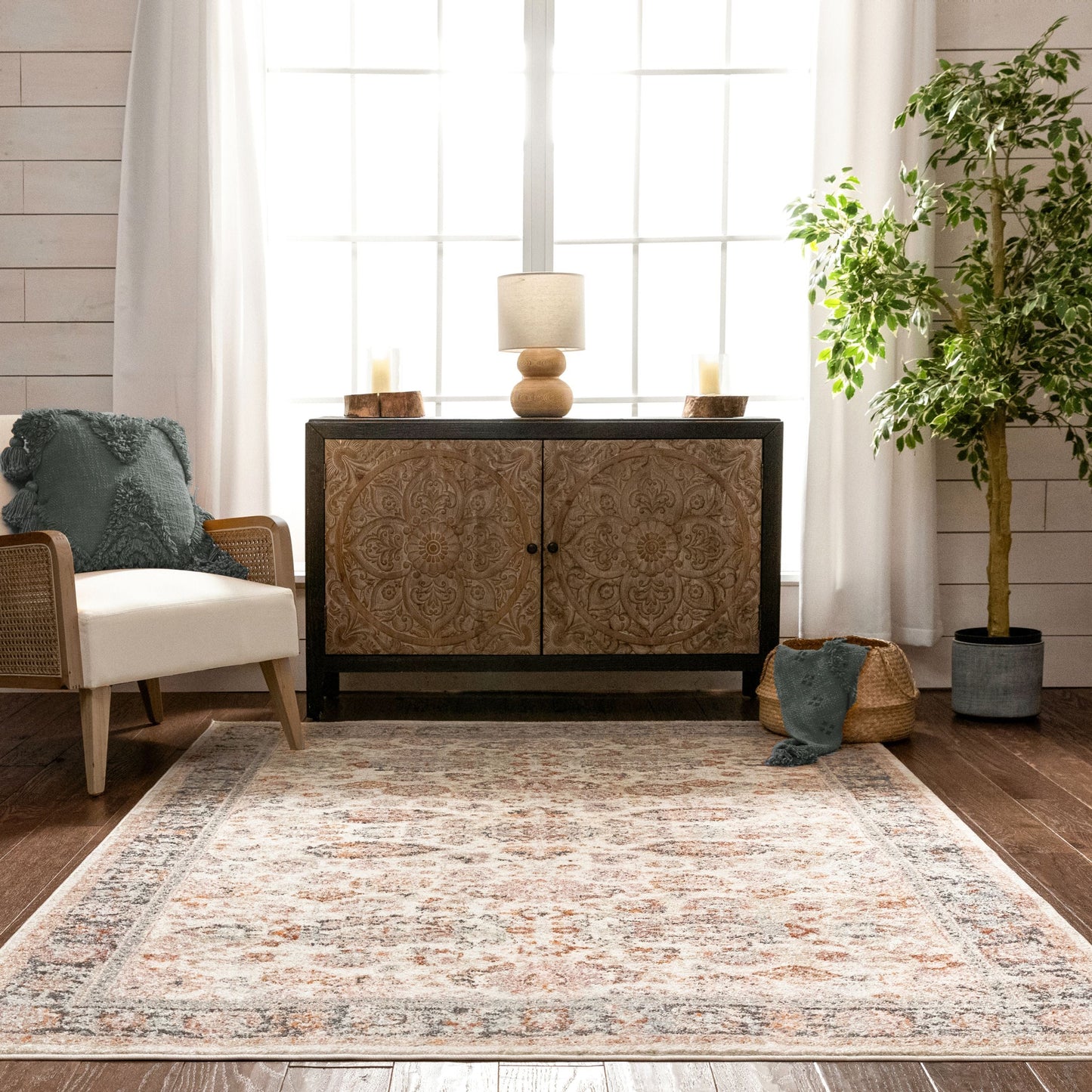 Parker Vintage Bohemian Oriental Ivory Rug RO-242