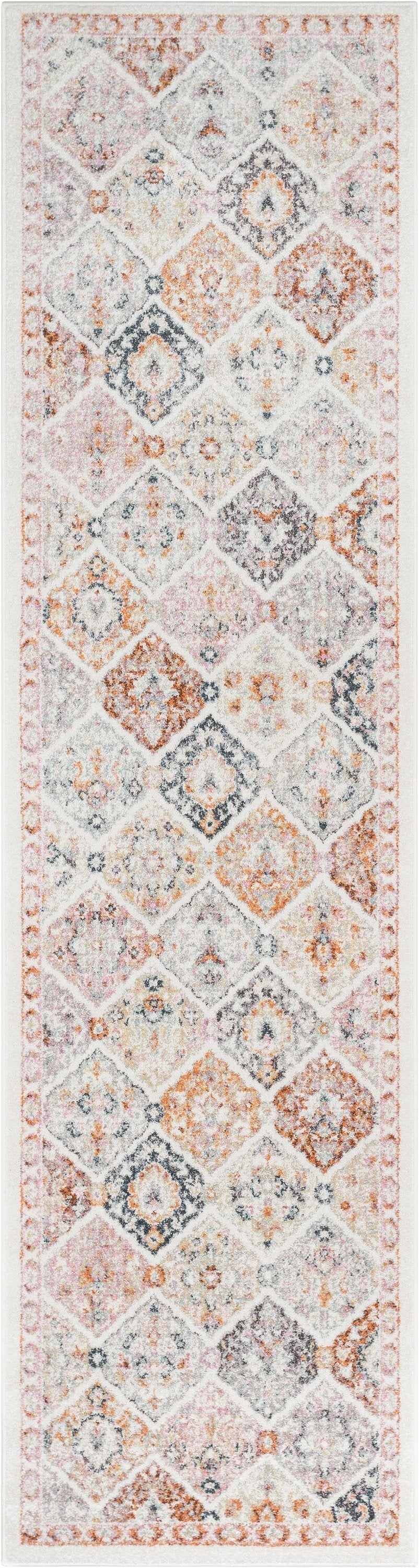 Elaine Vintage Bohemian Panel Ivory Green Rug RO-302