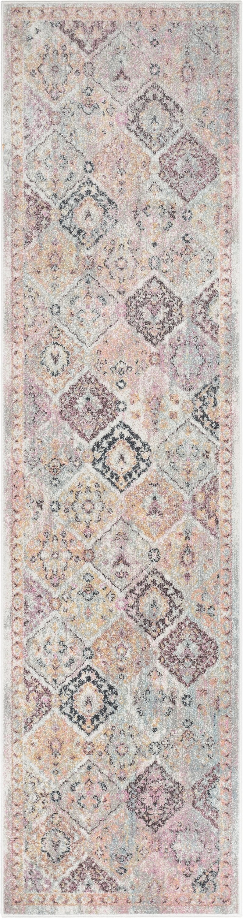 Elaine Vintage Bohemian Panel Grey Ivory Rug RO-307