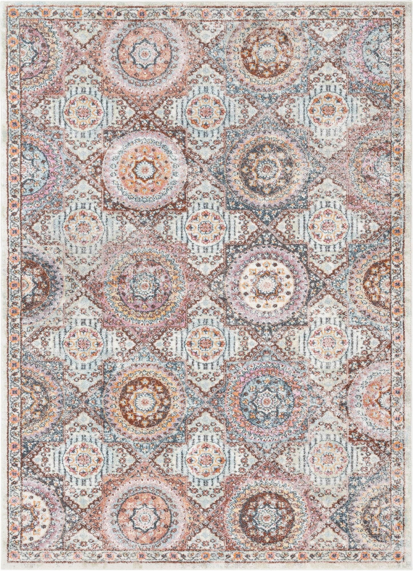 Palermo Bohemian Mandala Ogee Beige Rug RO-52