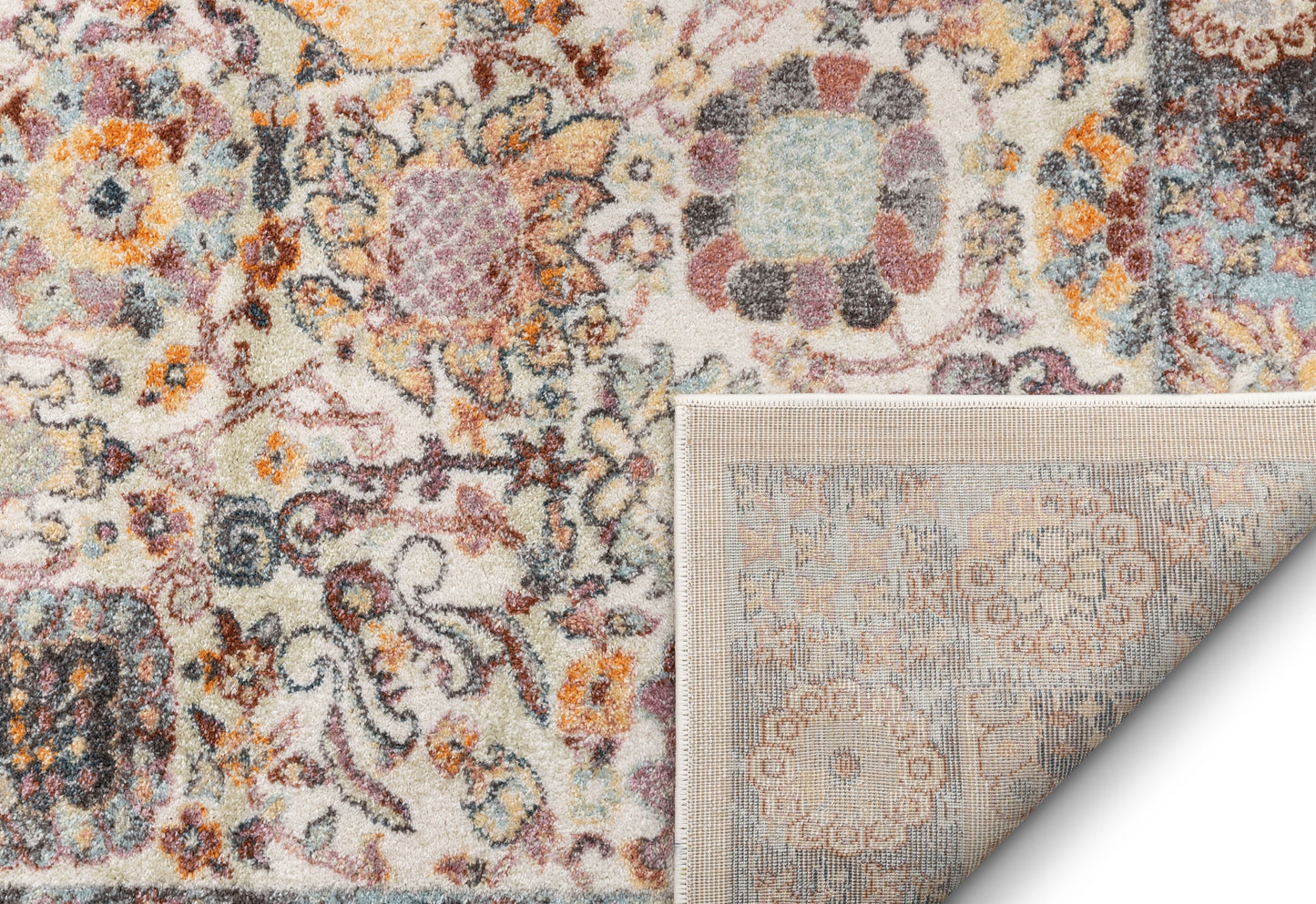Grande Bohemian Oriental Botanical Border Ivory Rug RO-82