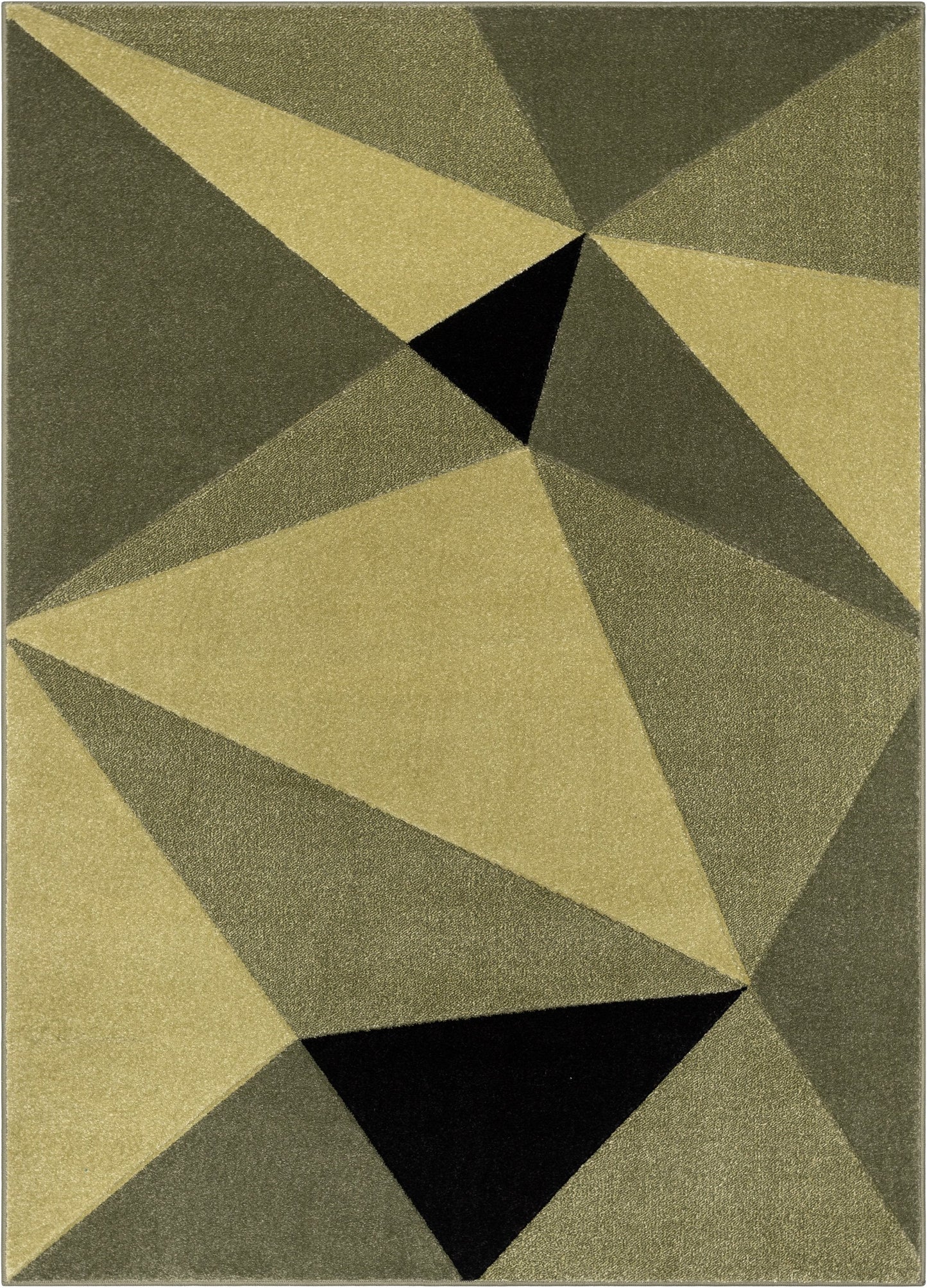Tamara Glam Geometric Triangles Green High-Low Rug RU-195