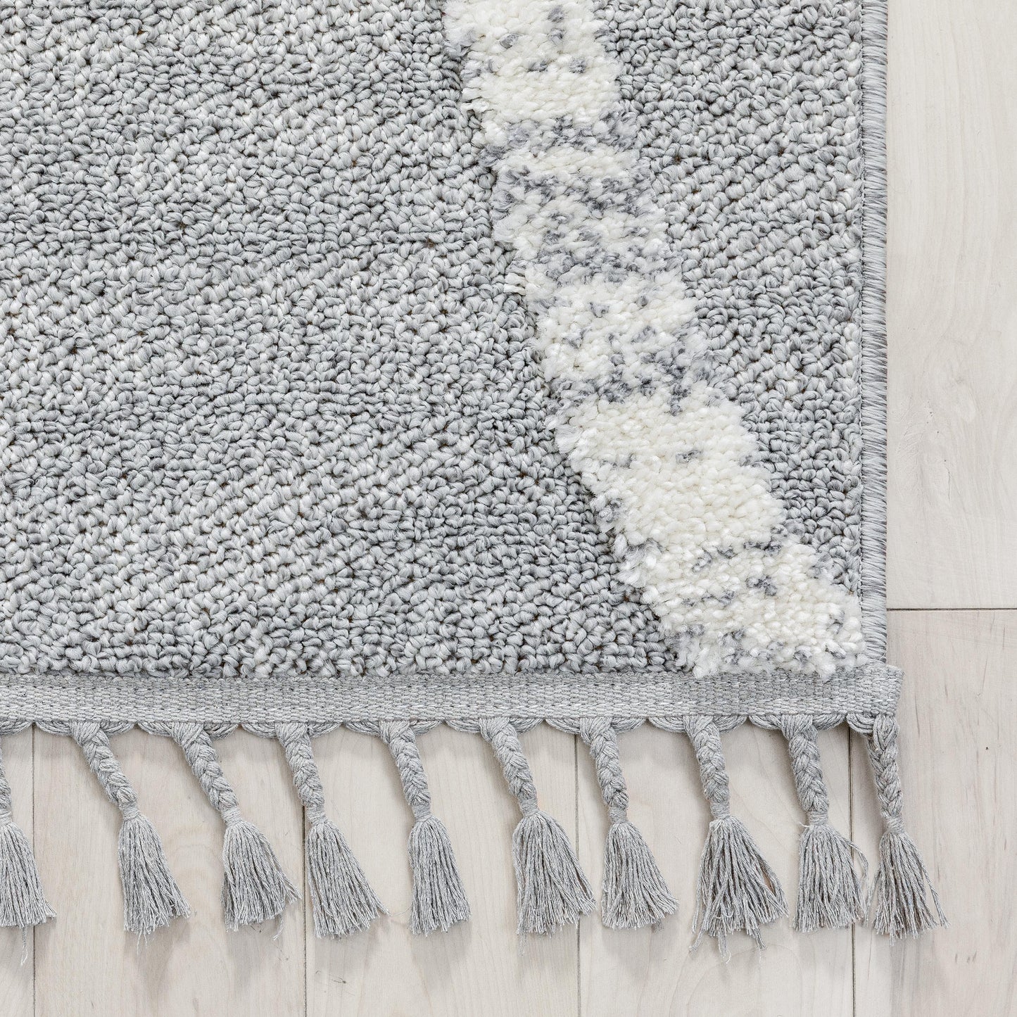 Lydia Contemporary Coastal Geometric Grey High-Low Textured Rug SAL-107