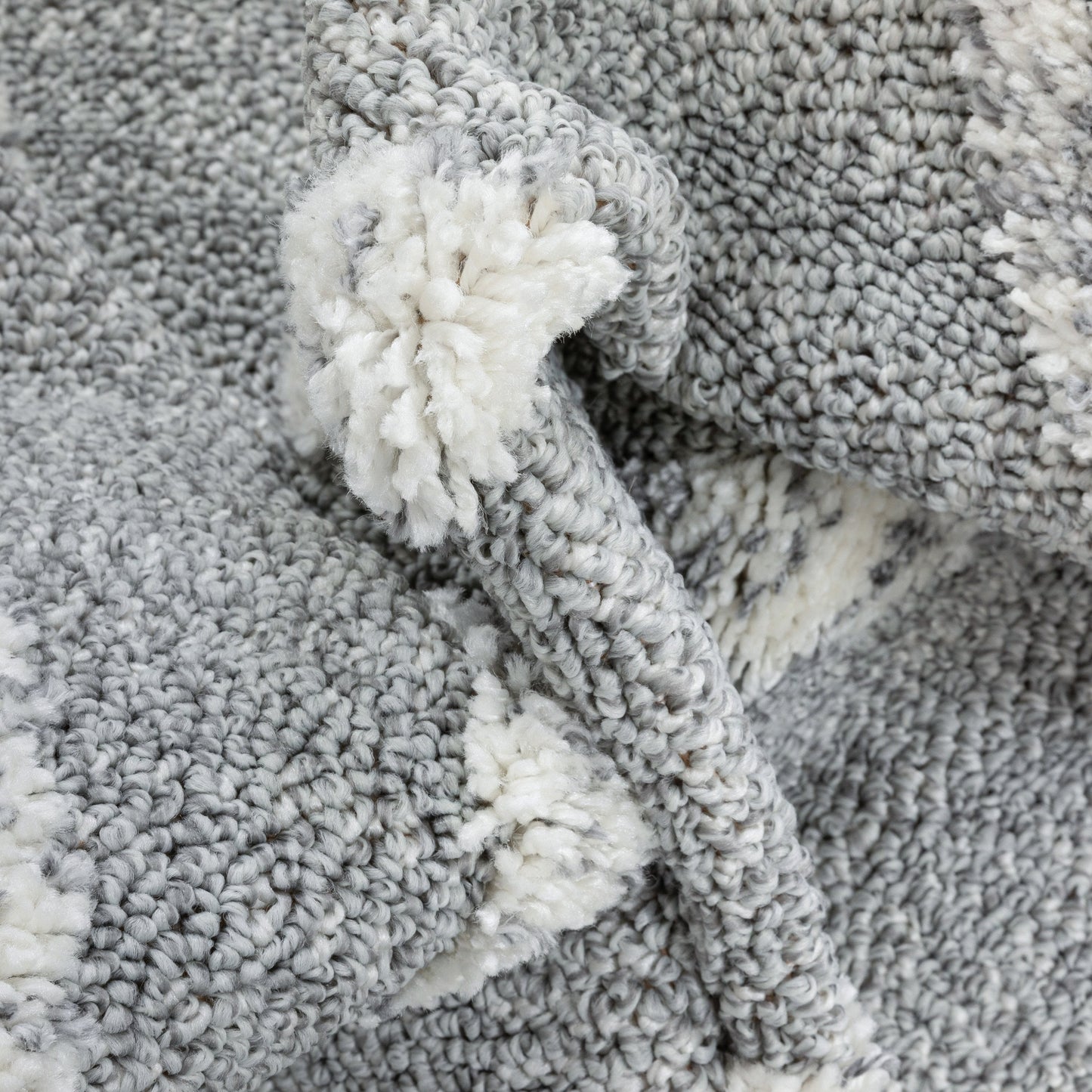 Lydia Contemporary Coastal Geometric Grey High-Low Textured Rug SAL-107