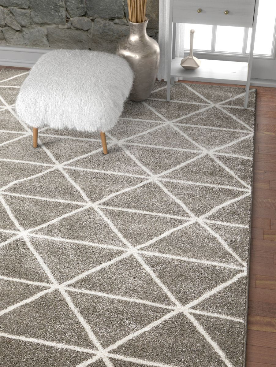 Dulce Grey Modern Geometric Rug SE-147