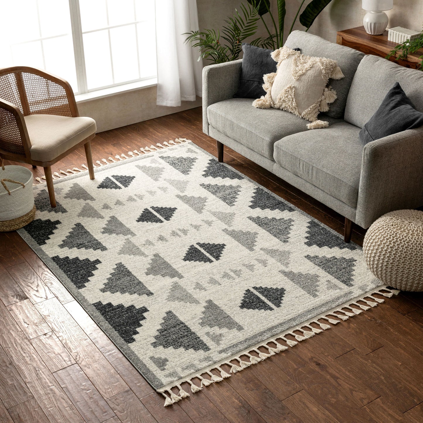 Ada Moroccan Tribal Geometric Grey Rug SE-153