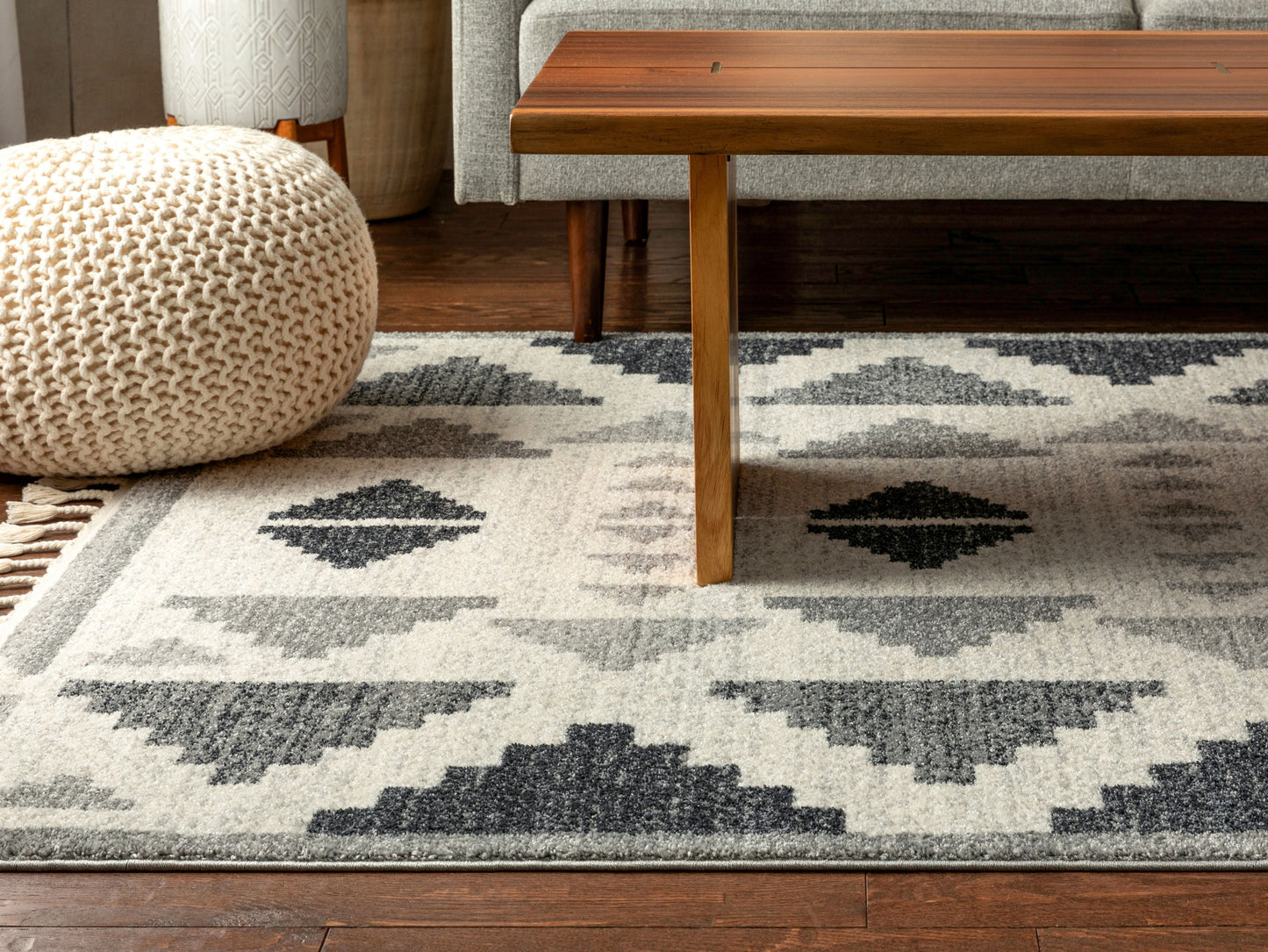 Ada Moroccan Tribal Geometric Grey Rug SE-153