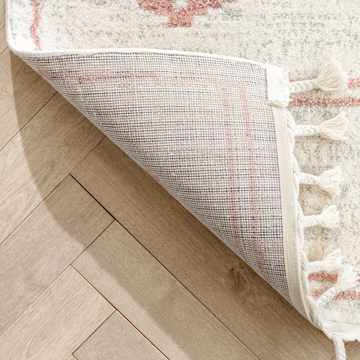 Parallel Moroccan Tribal Diamond Pattern Blush Rug SE-240