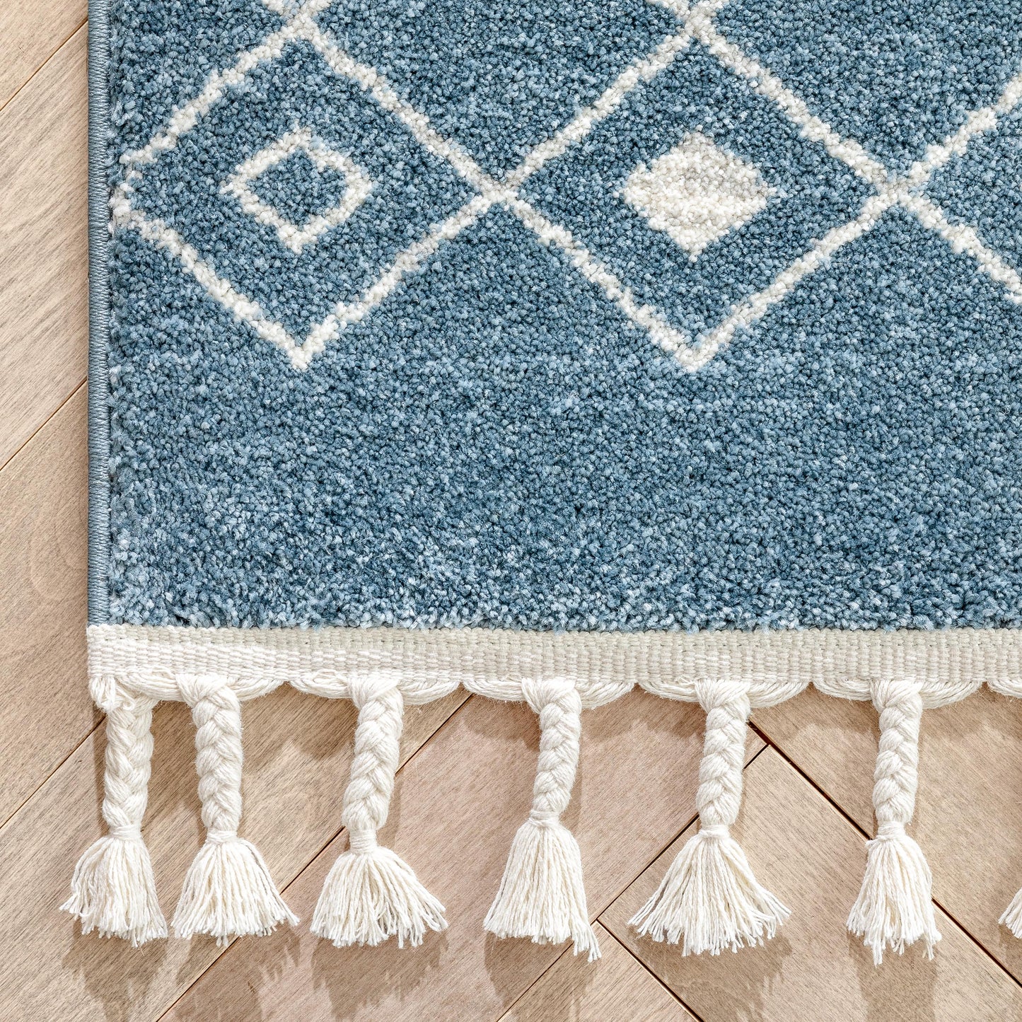Transistora Nordic Tribal Trellis Pattern Blue Rug SE-284
