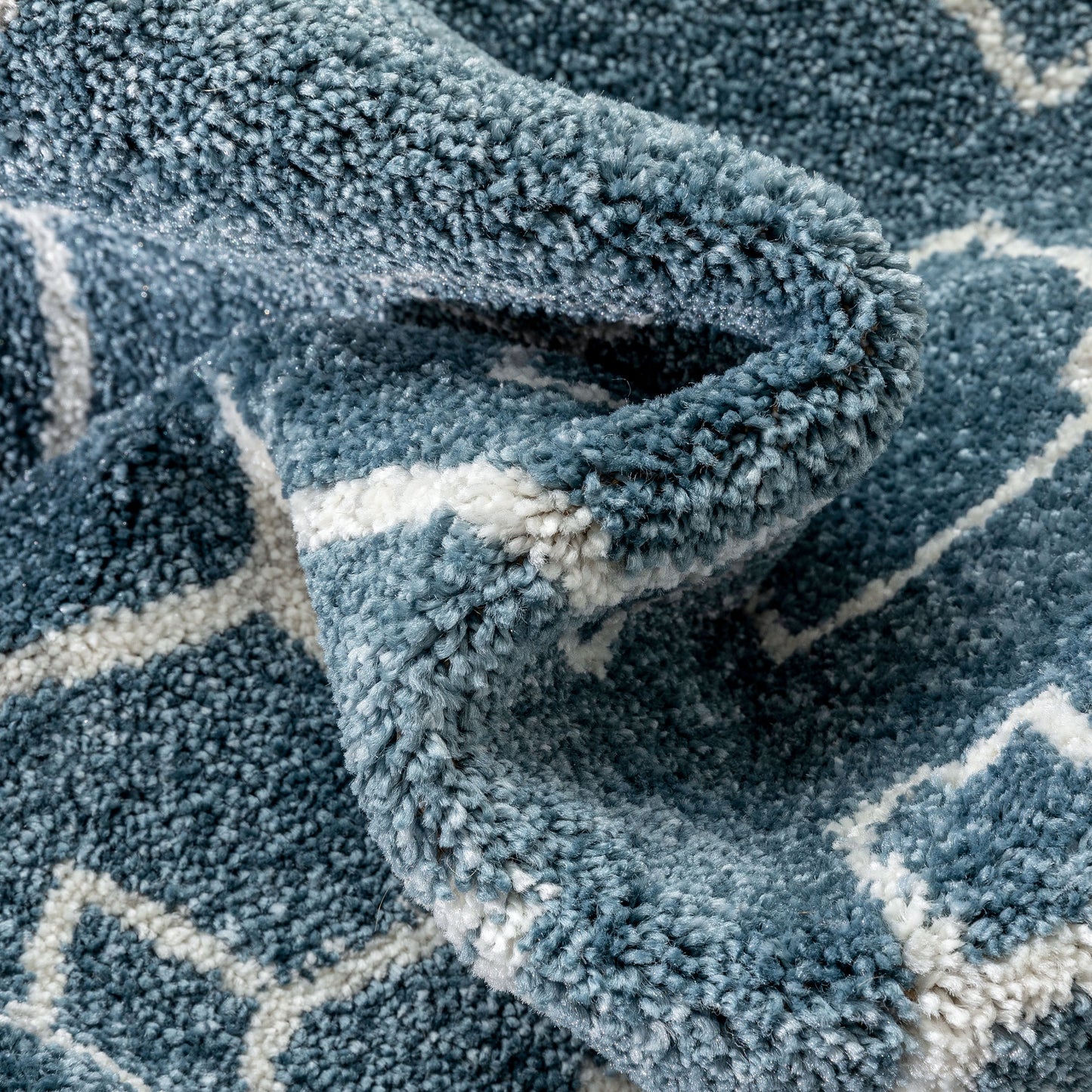 Transistora Nordic Tribal Trellis Pattern Blue Rug SE-284