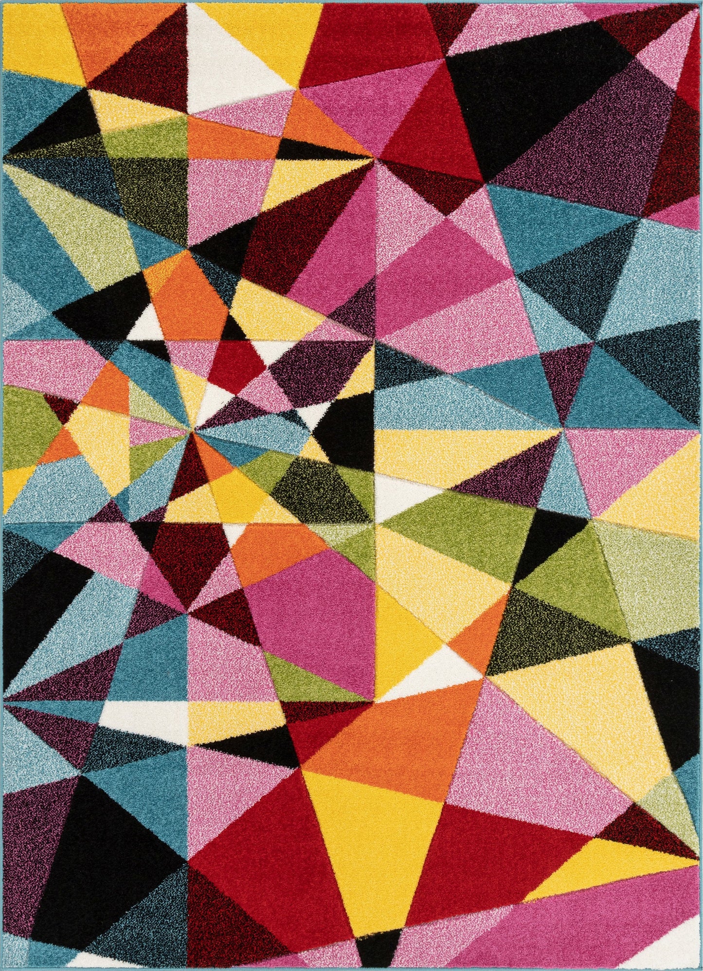 Marvel Mid-Century Modern Construct Geometric Multi Hand-Carved Rug SEV-01