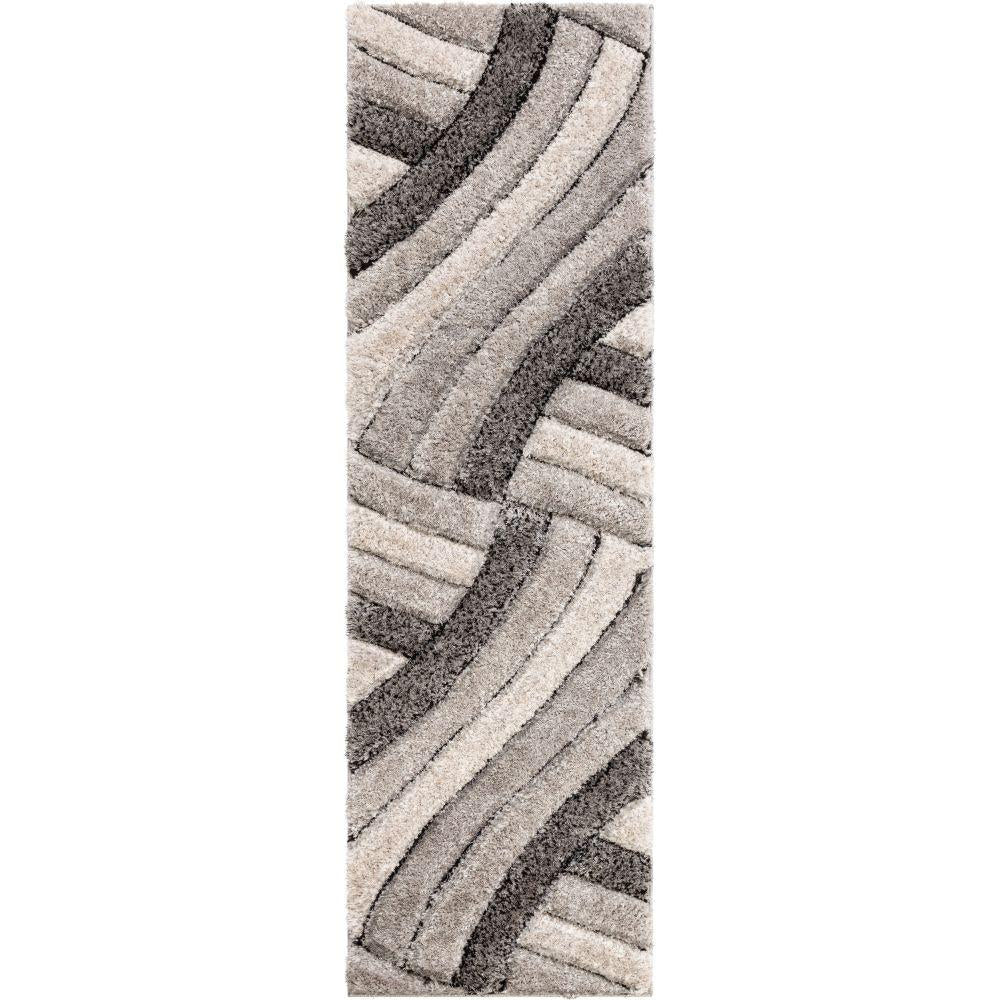 Ucci Grey Modern 3D Textured Shag Rug SF-08